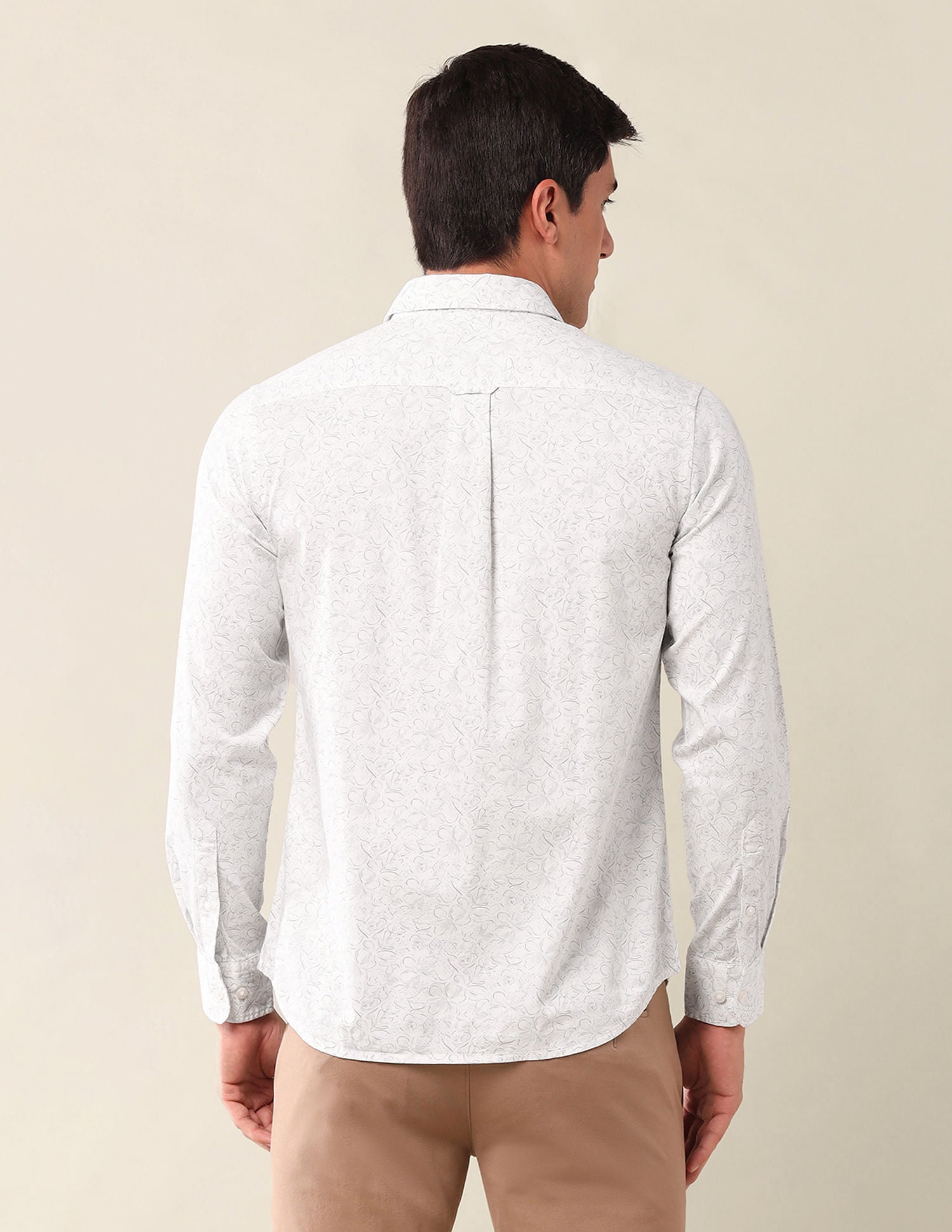 Tailored Fit Printed Shirt White - U.S. Polo Assn. India | Large