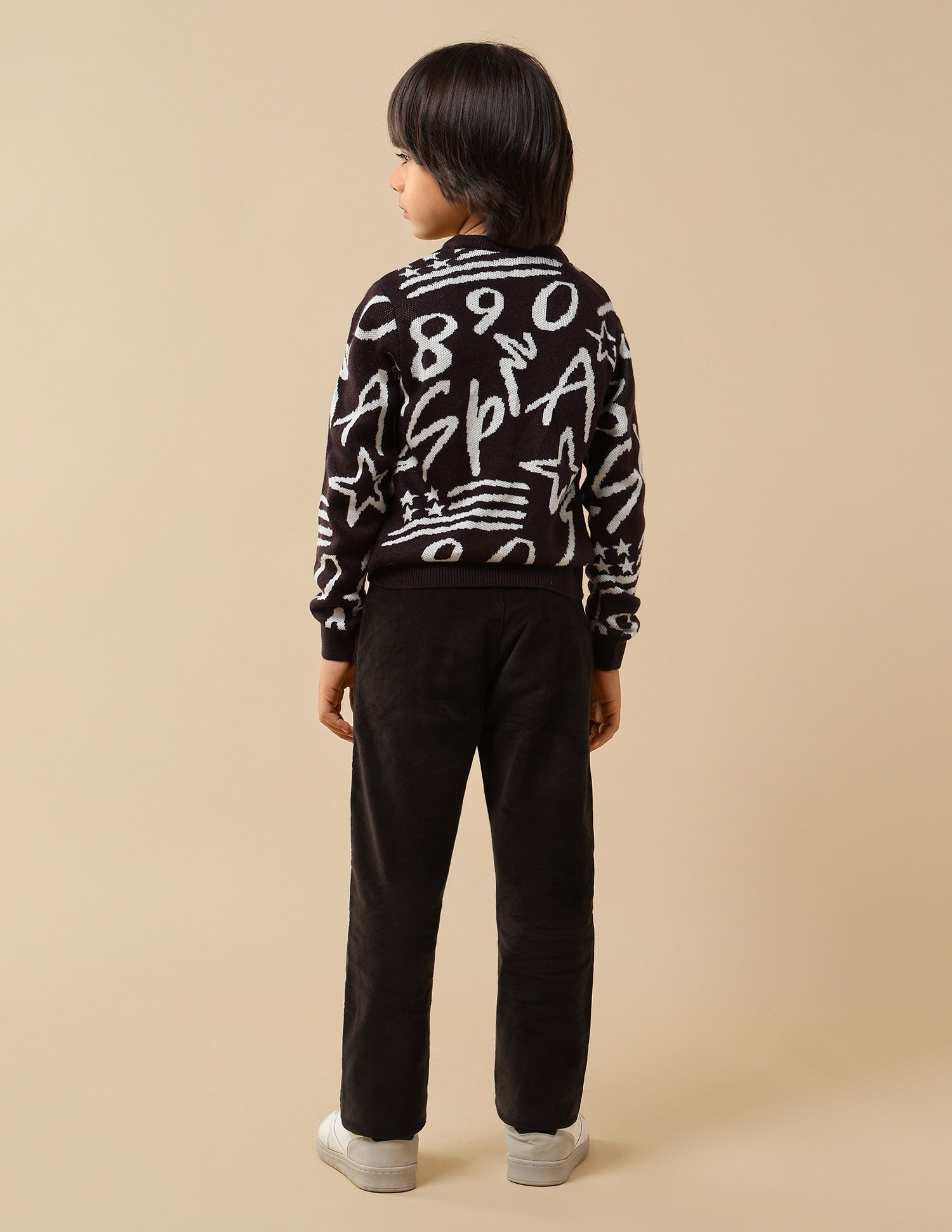 Boys Solid Slim Fit Trousers Dark Brown - U.S. POLO ASSN. | Large