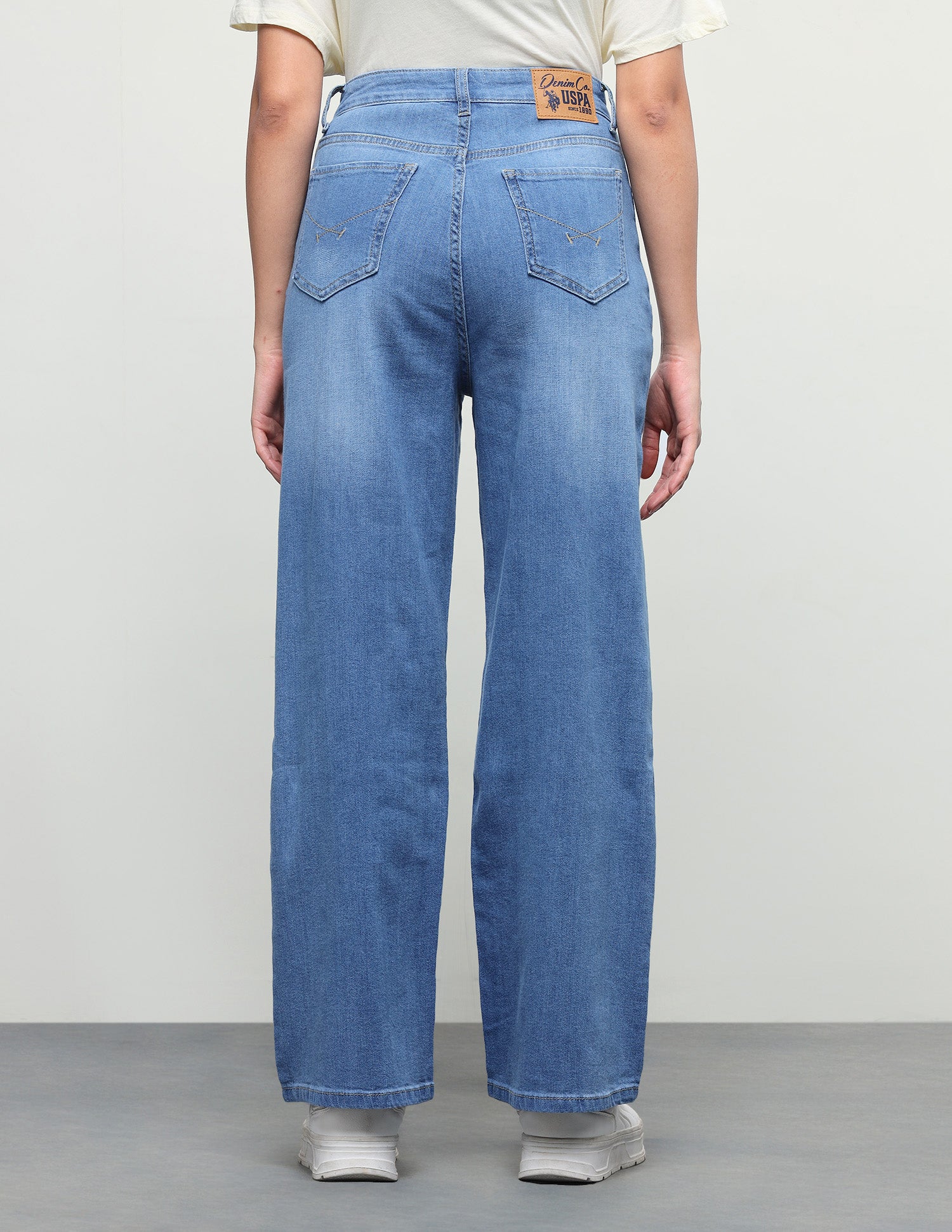 Wide Leg Fit Blue Jeans Light Blue - U.S. Polo Assn. India | Large