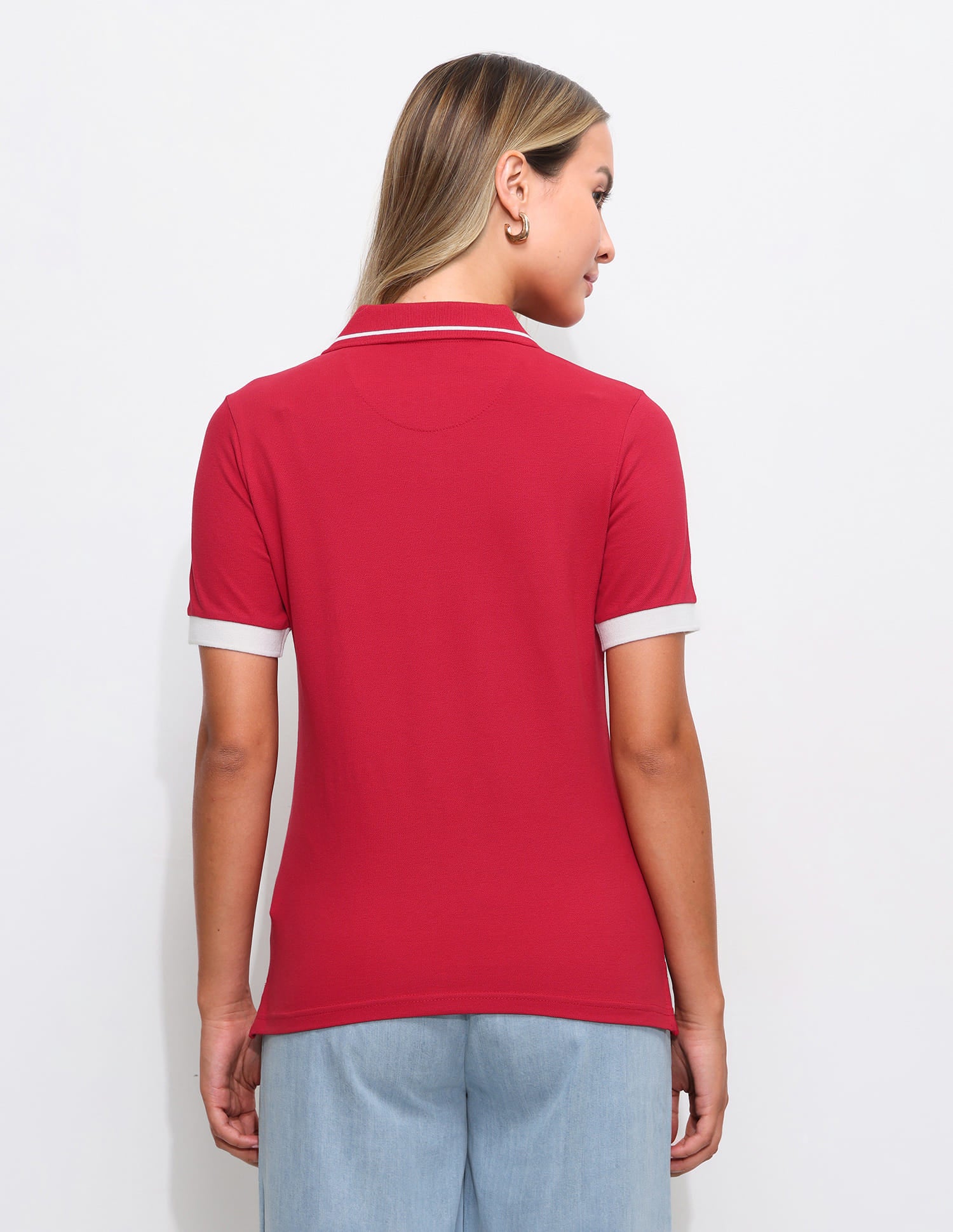 Solid Regular Fit Tipped collar Polo shirt Red - U.S. Polo Assn. India | Large