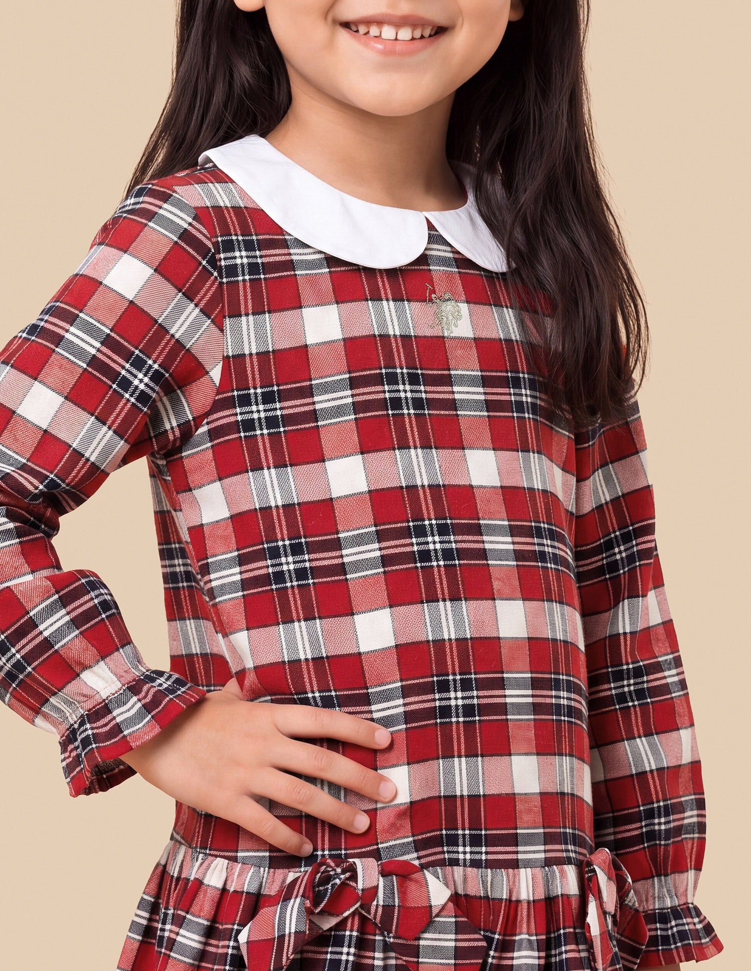 Checked Relaxed Fit Princess Line Dress Red - U.S. Polo Assn. India | Large