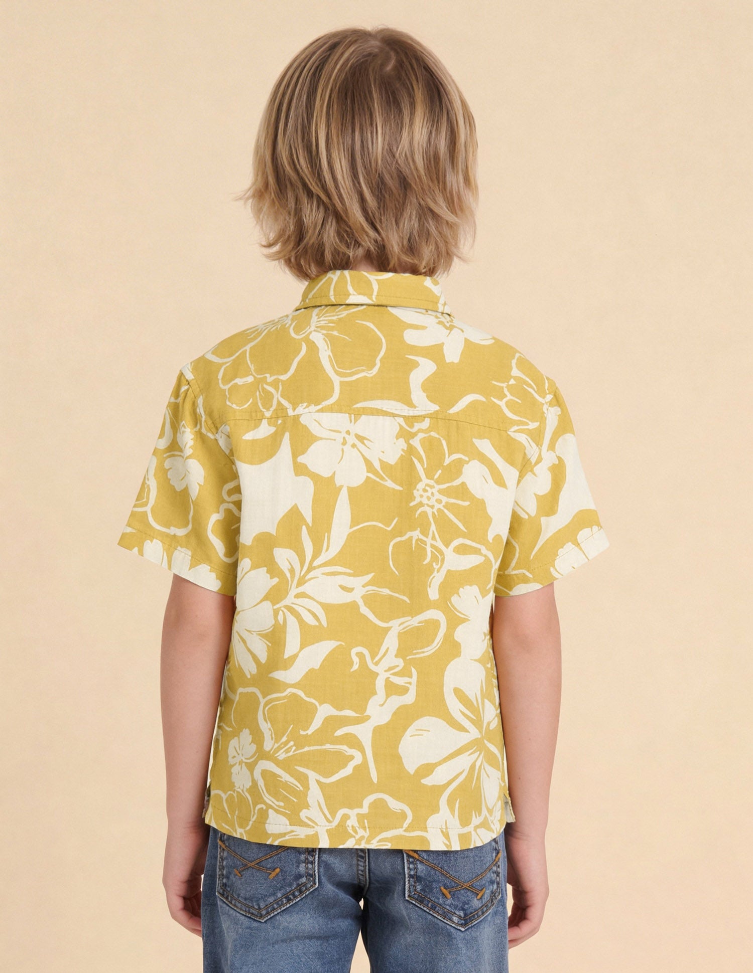 Floral Printed Boxy Fit Shirt Yellow - U.S. Polo Assn. India | Large
