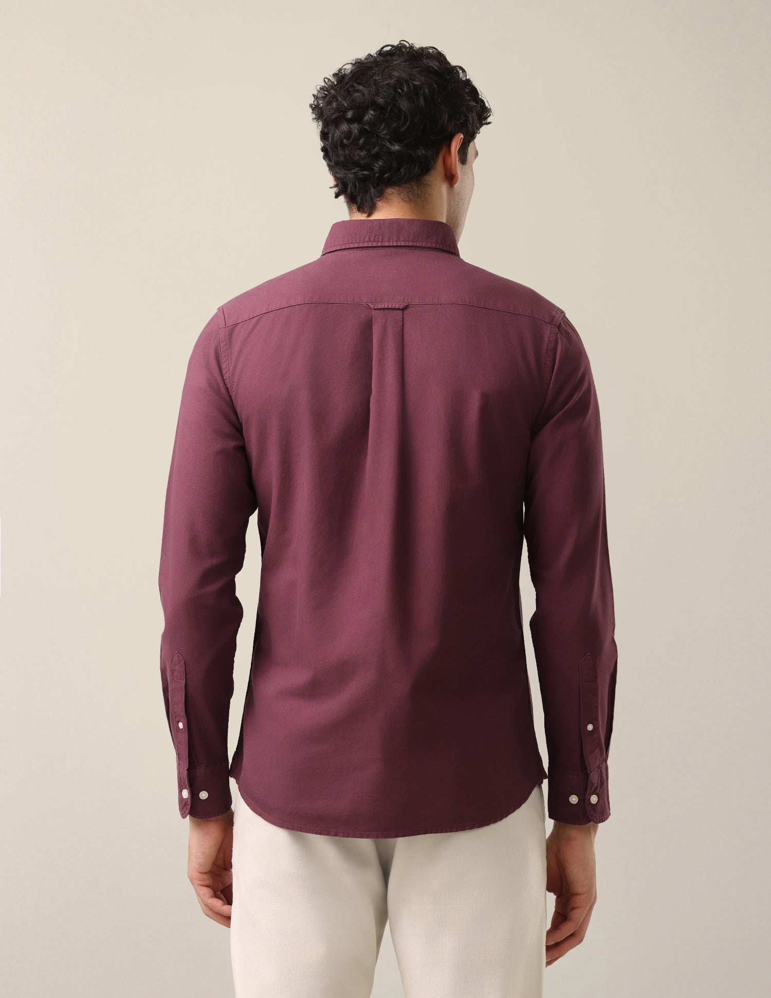 Oxford Tailored Fit Button-Down Collar Shirt Wine - U.S. Polo Assn. India | Large