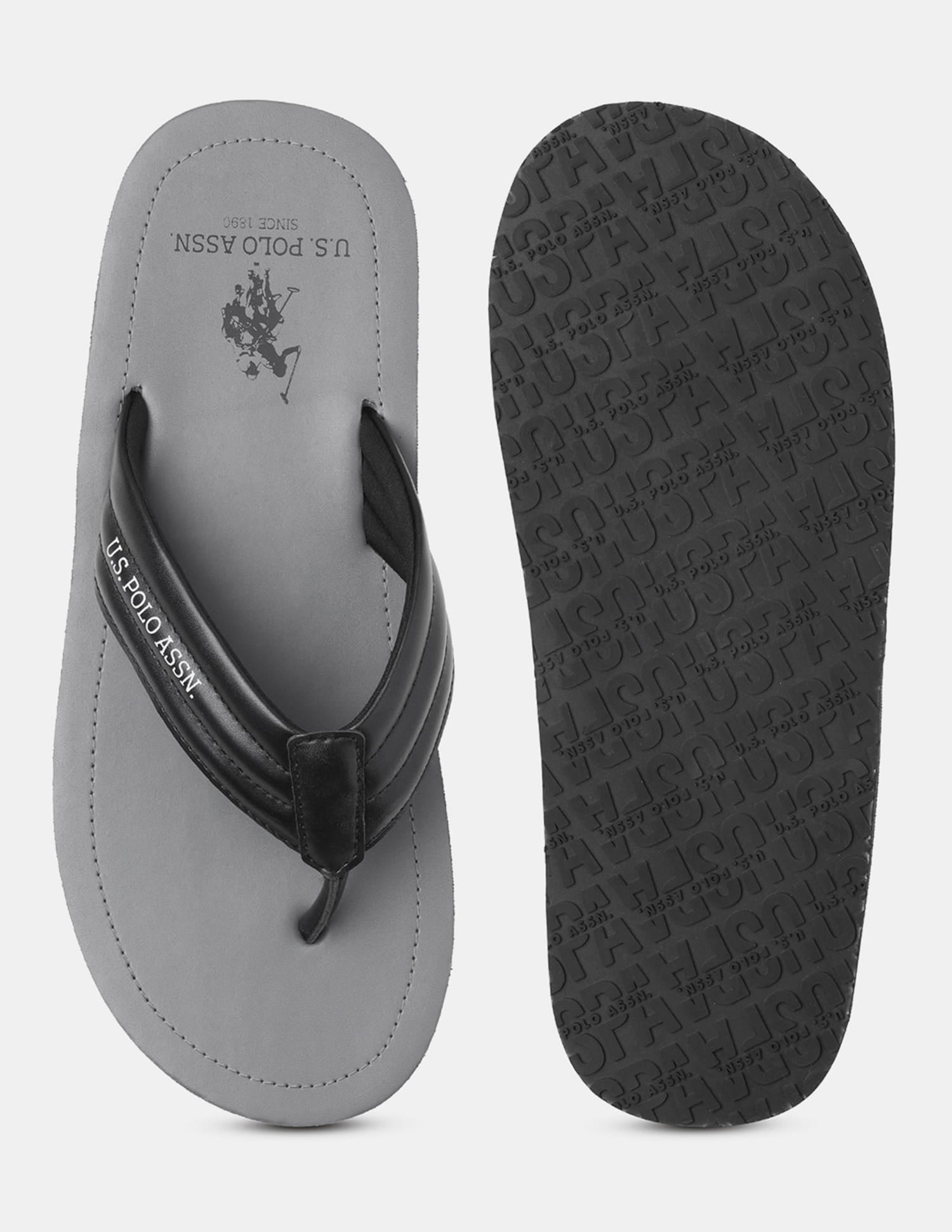 Men V-Strap Roy Flip Flops Black - U.S. Polo Assn. India | Large