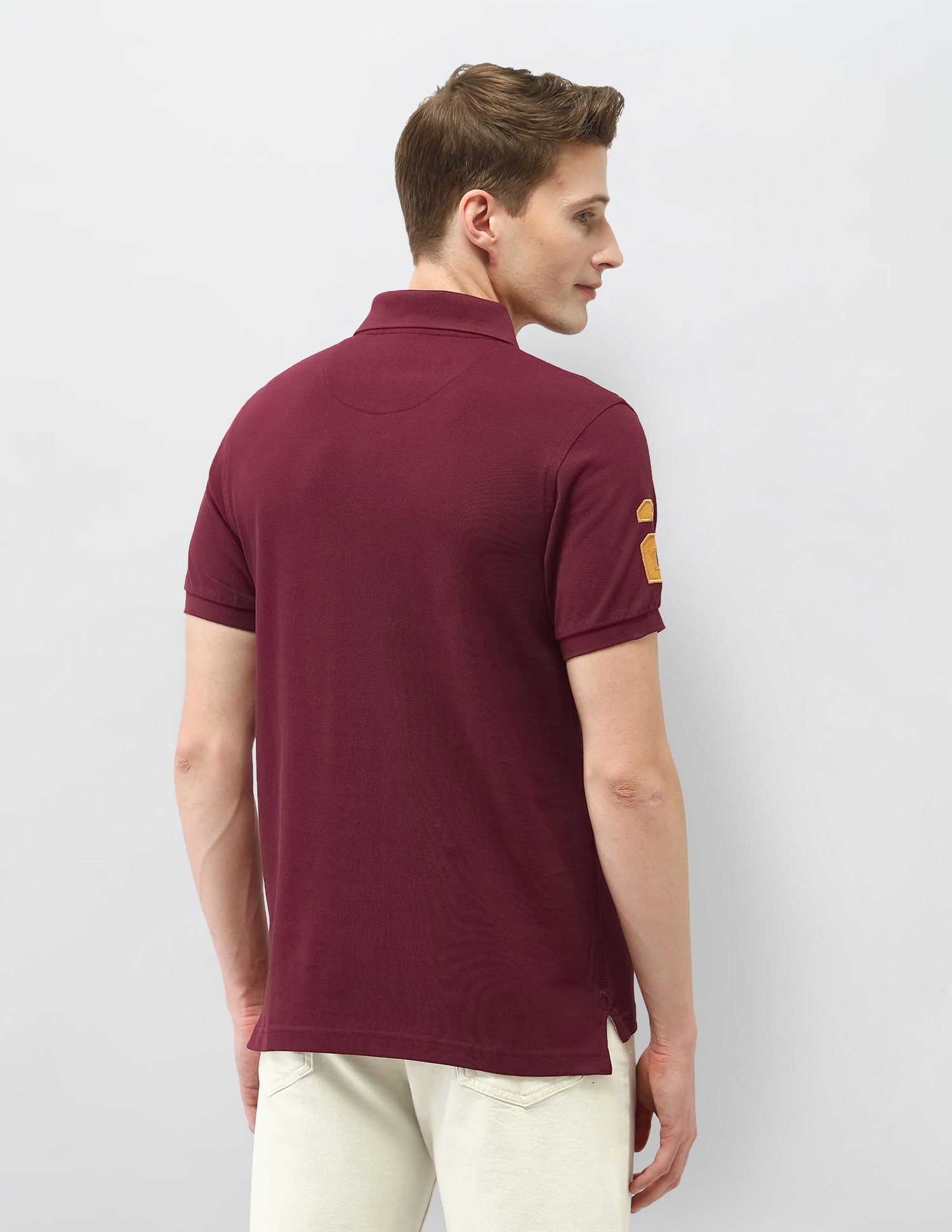 Solid Slim Fit Polo Shirt Maroon - U.S. Polo Assn. India | Large