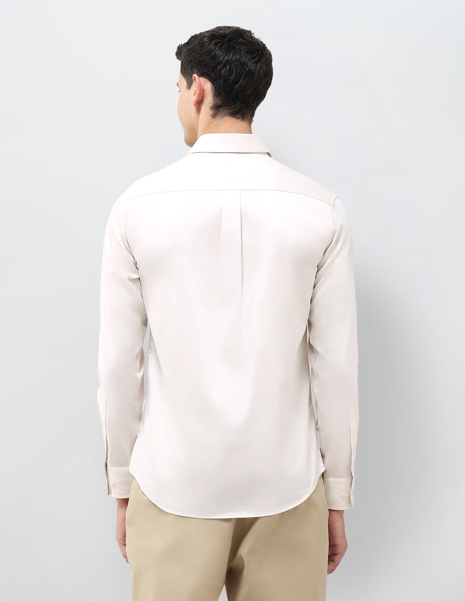 Tailored Fit Solid Shirt Ivory - U.S. Polo Assn. India | Large