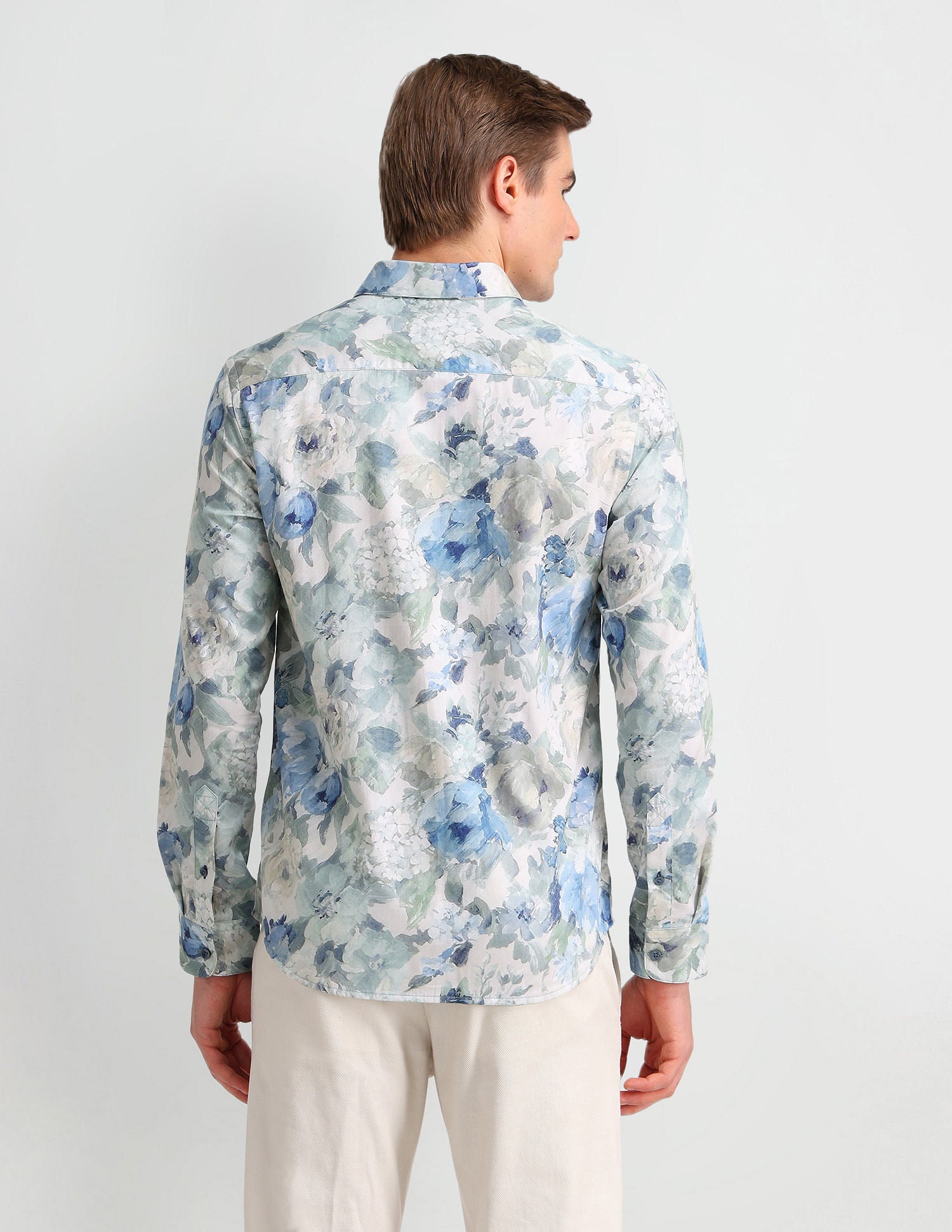 Satin Digital Print Shirt Light Green - U.S. Polo Assn. India | Large