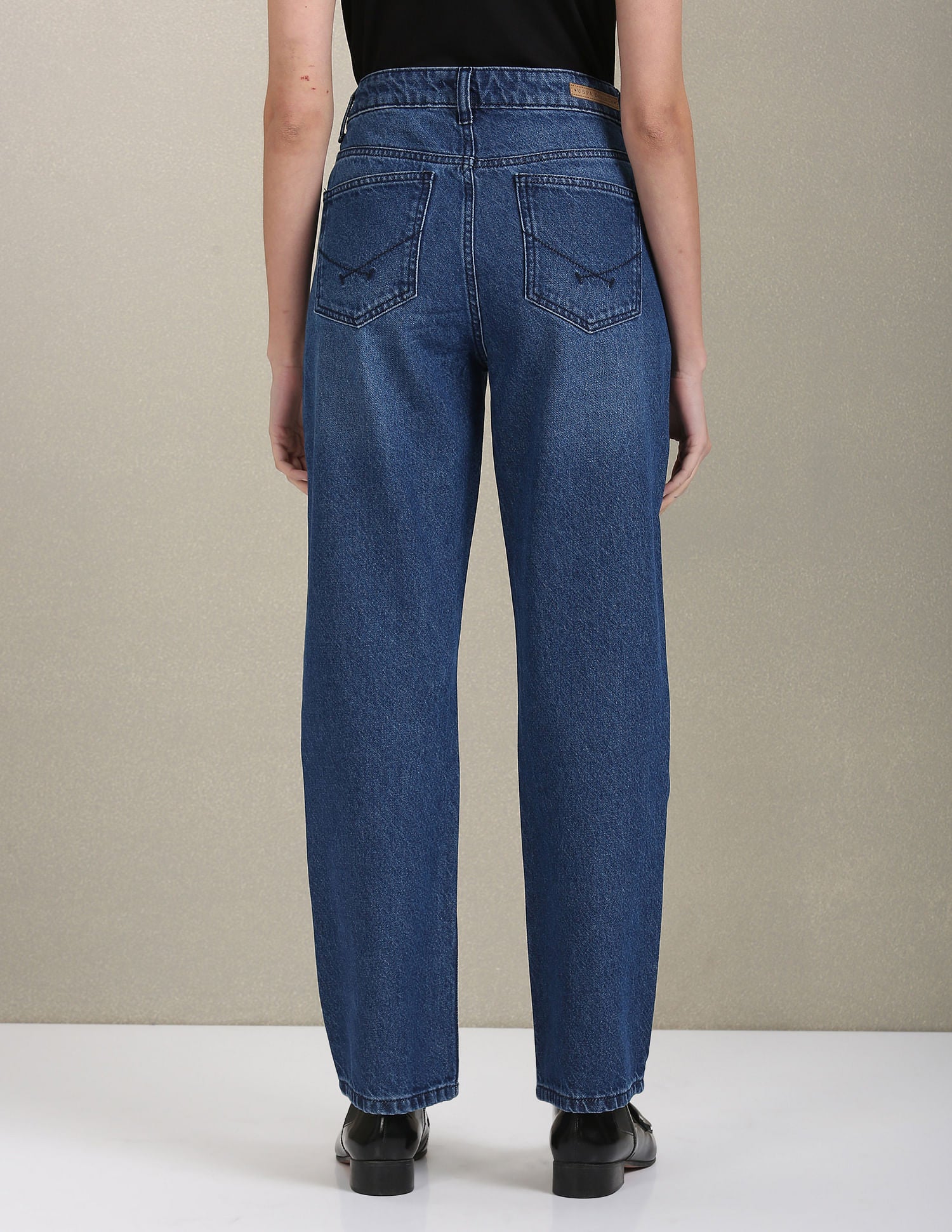 Straight Fit Mid Rise Jeans Dark Blue - U.S. Polo Assn. India | Large