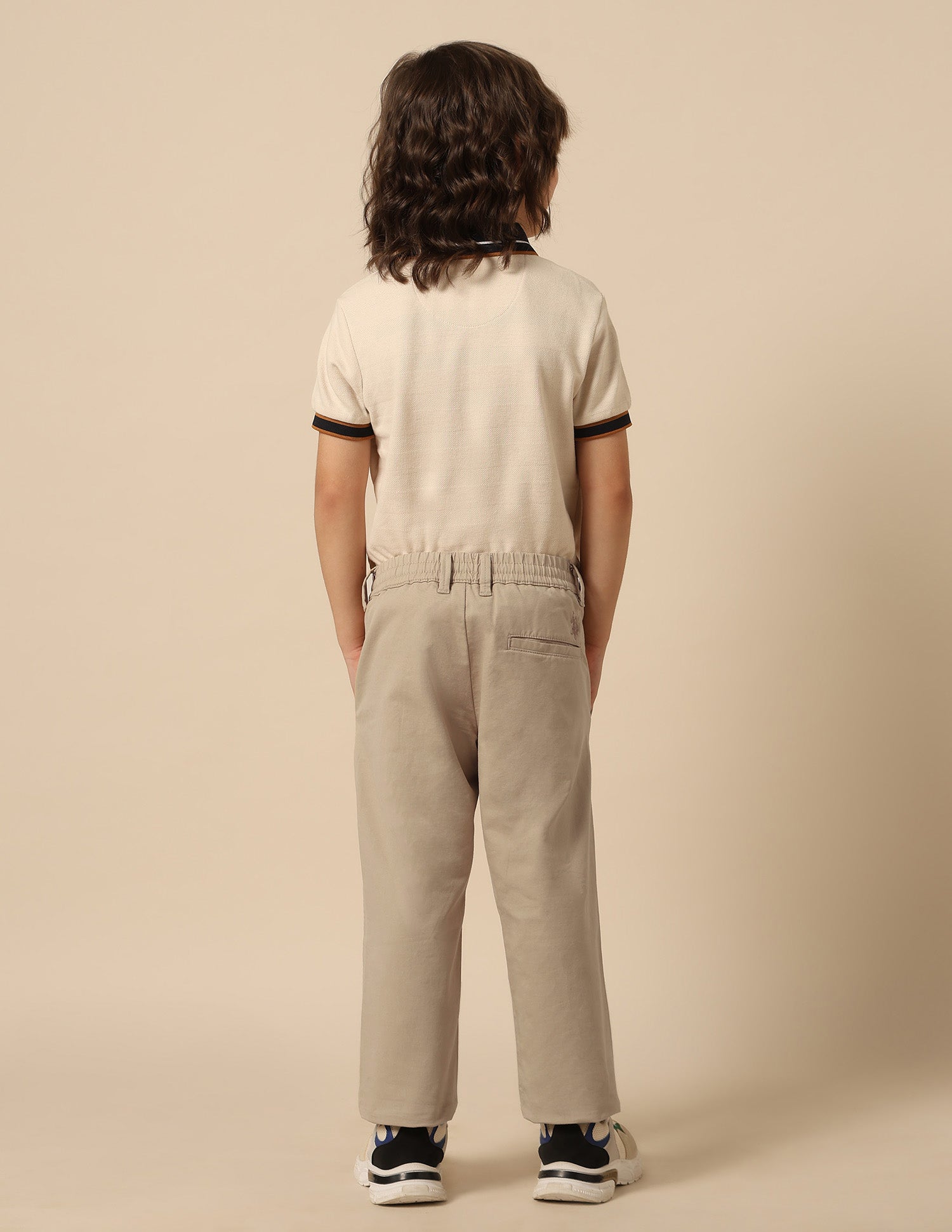 Boys Twill Regular Fit Trousers Khaki - U.S. POLO ASSN. | Large