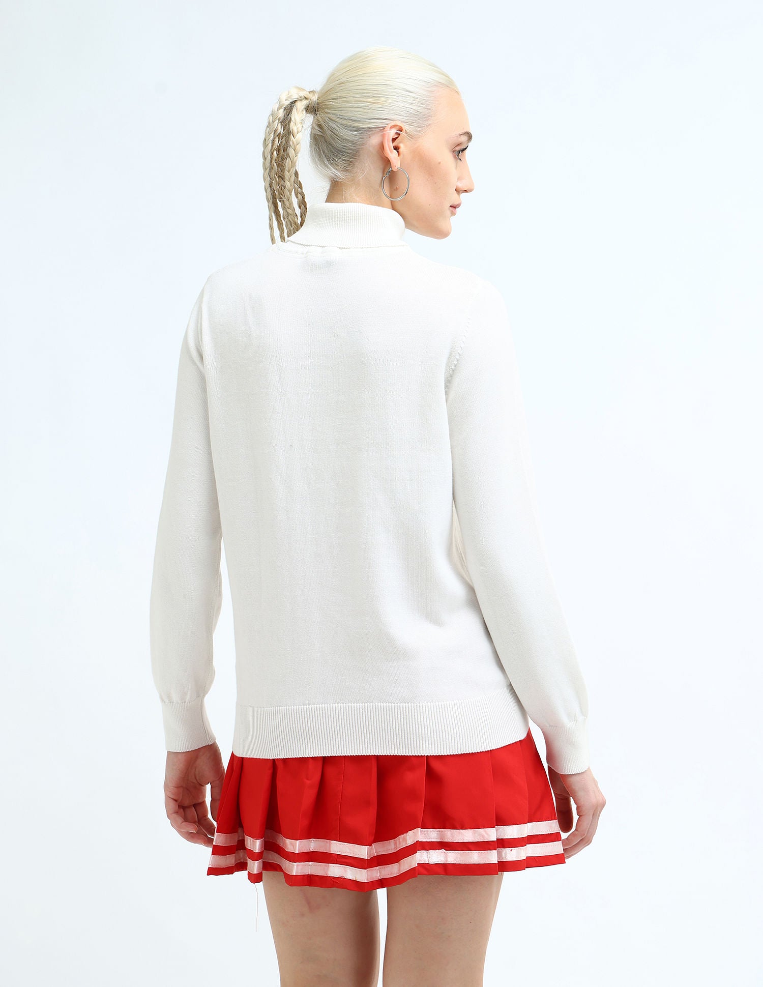 Brand Printed High Neck Sweater Off White - U.S. Polo Assn. India | Large
