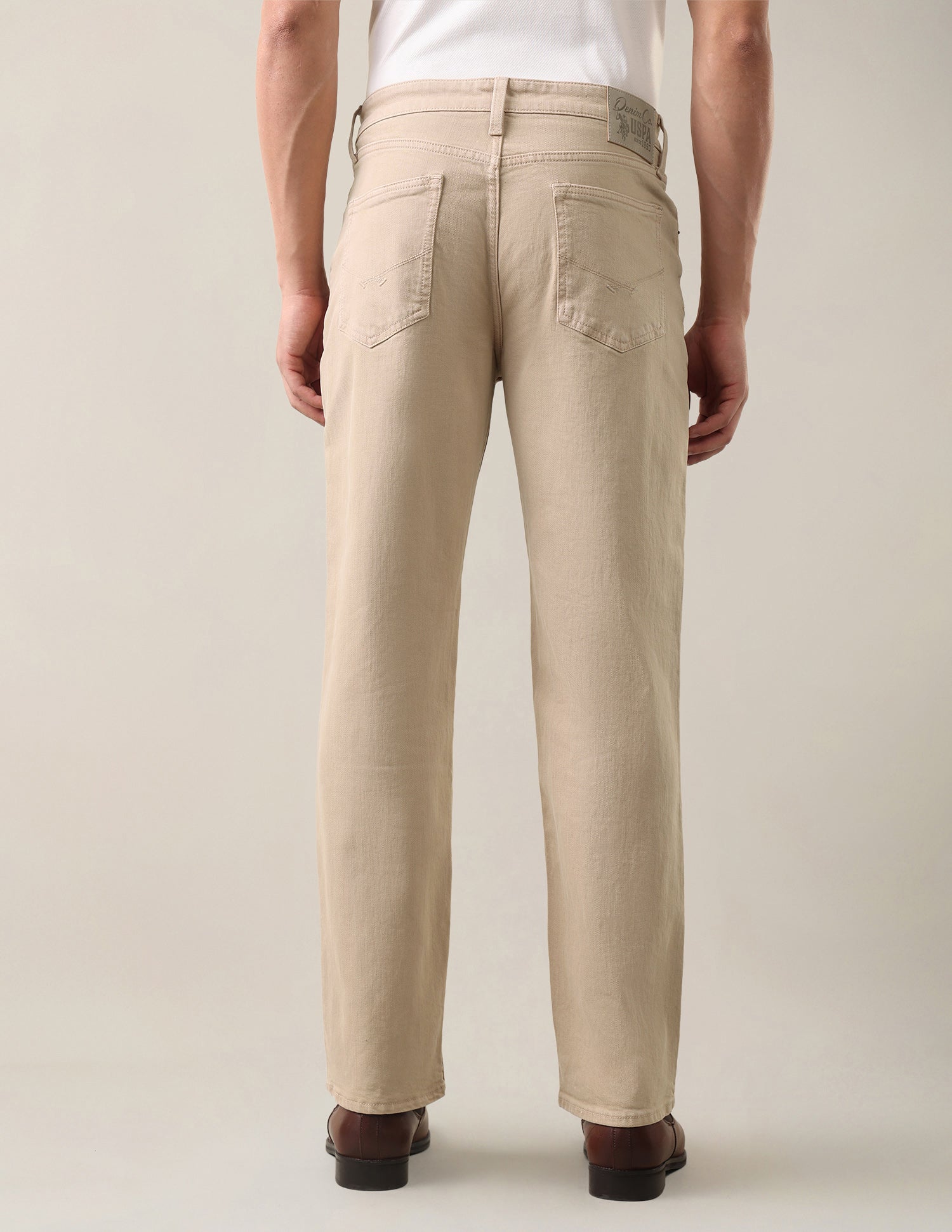 Shawn Relaxed Fit Beige Jeans Beige - U.S. Polo Assn. India | Large
