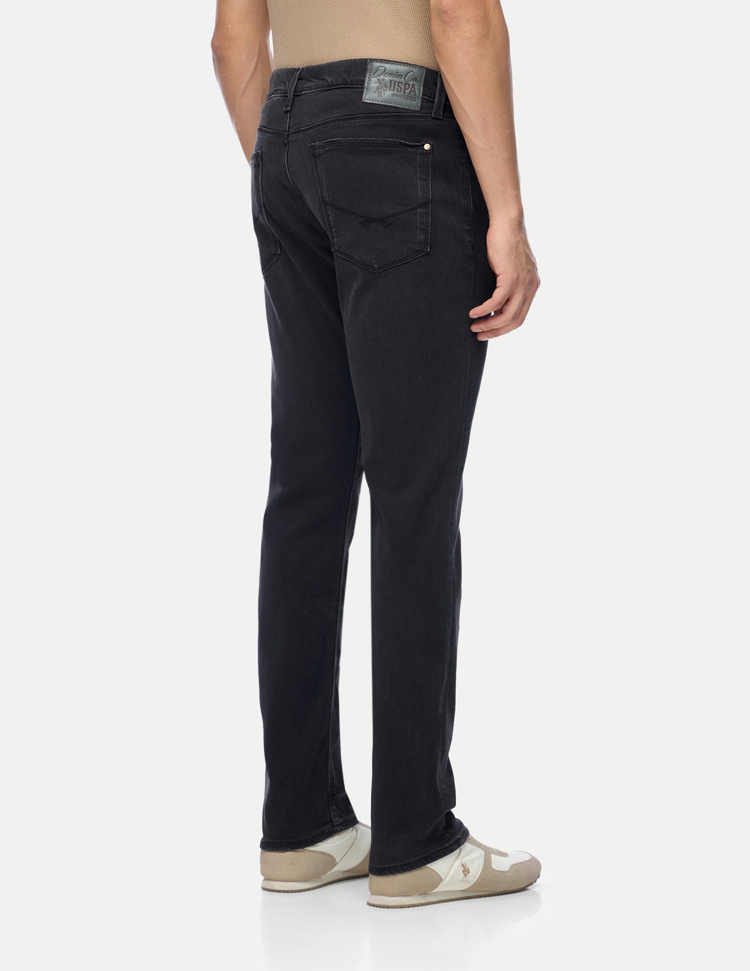 Brandon Slim-Tapered Fit Black Jeans Washed Black - U.S. Polo Assn. India | Large
