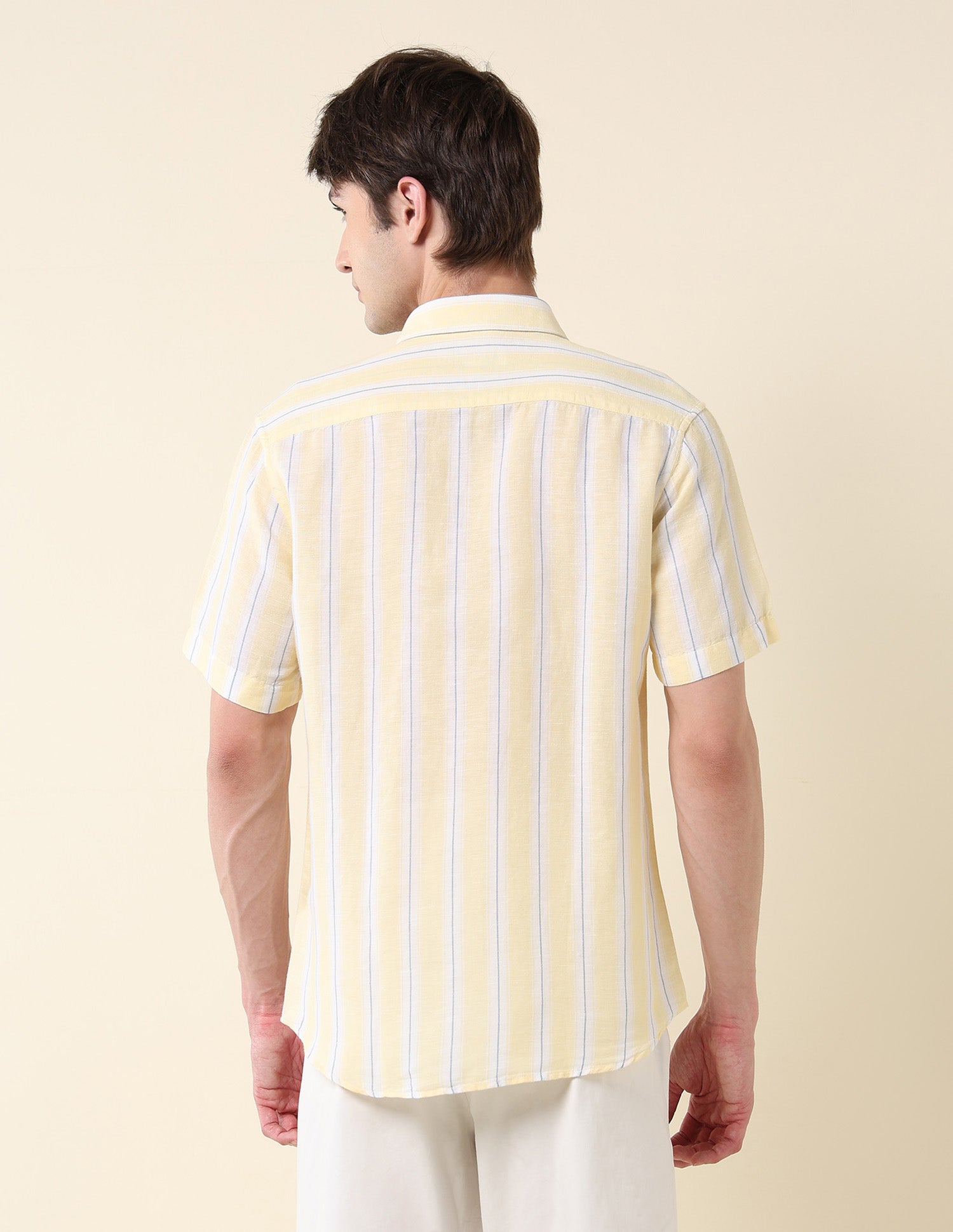 Vertical Striped Tailored Fit Shirt Yellow - U.S. Polo Assn. India | Large