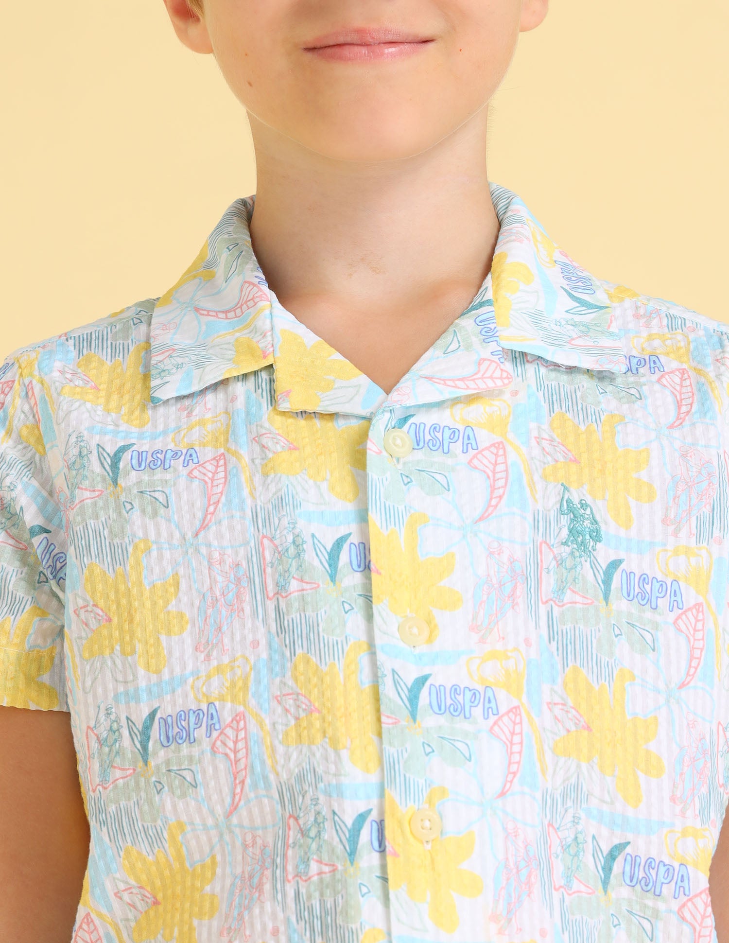 UKSHT1339 WHITE Boys Shirt White - U.S. POLO ASSN. | Large