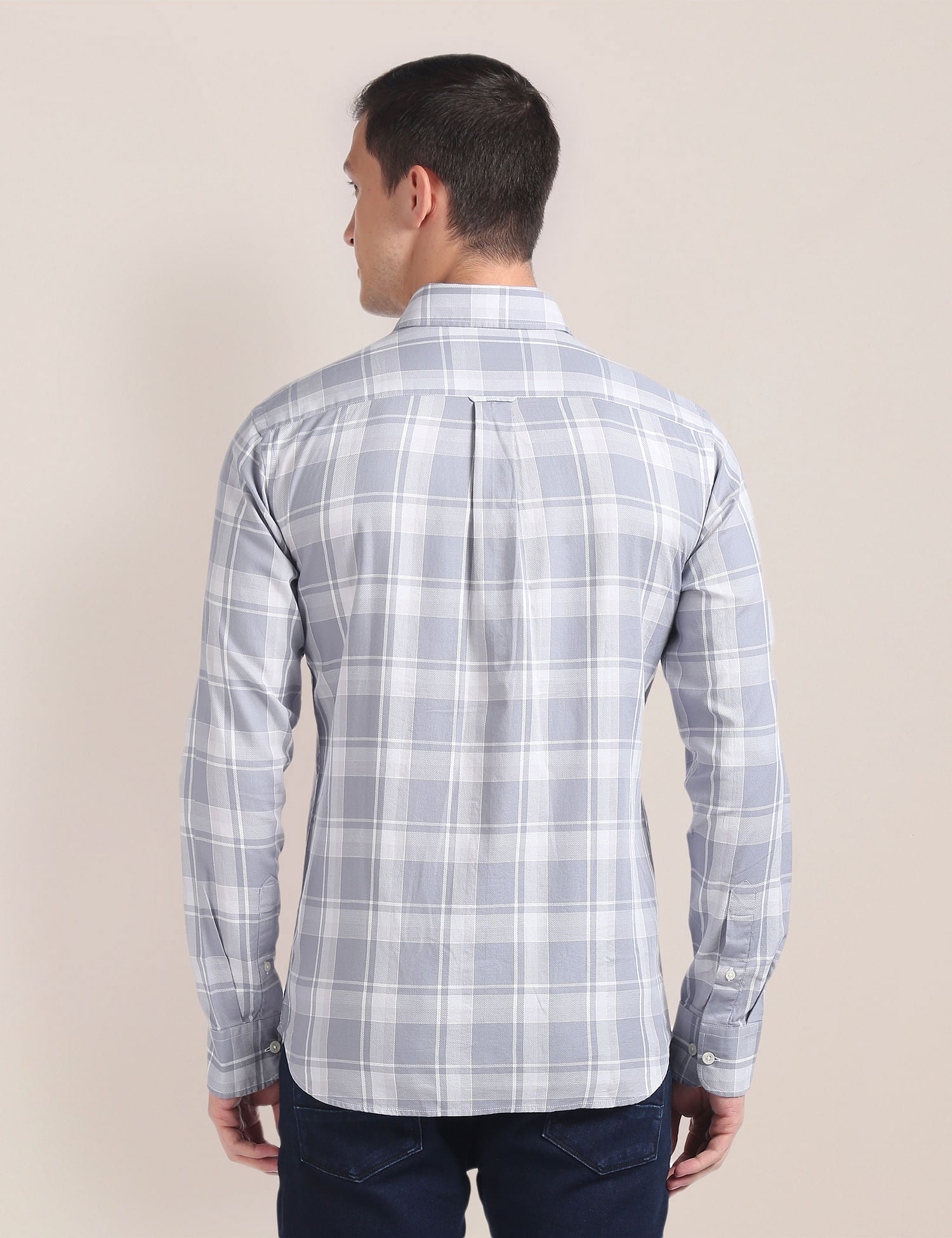 Tartan Check Dobby Shirt Grey - U.S. Polo Assn. India | Large