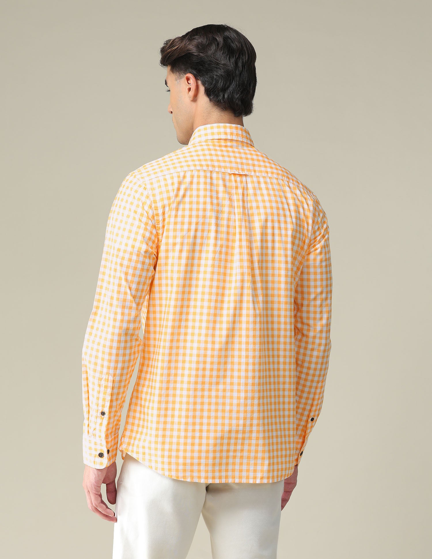 Gingham Twill Shirt Yellow - U.S. POLO ASSN. | Large