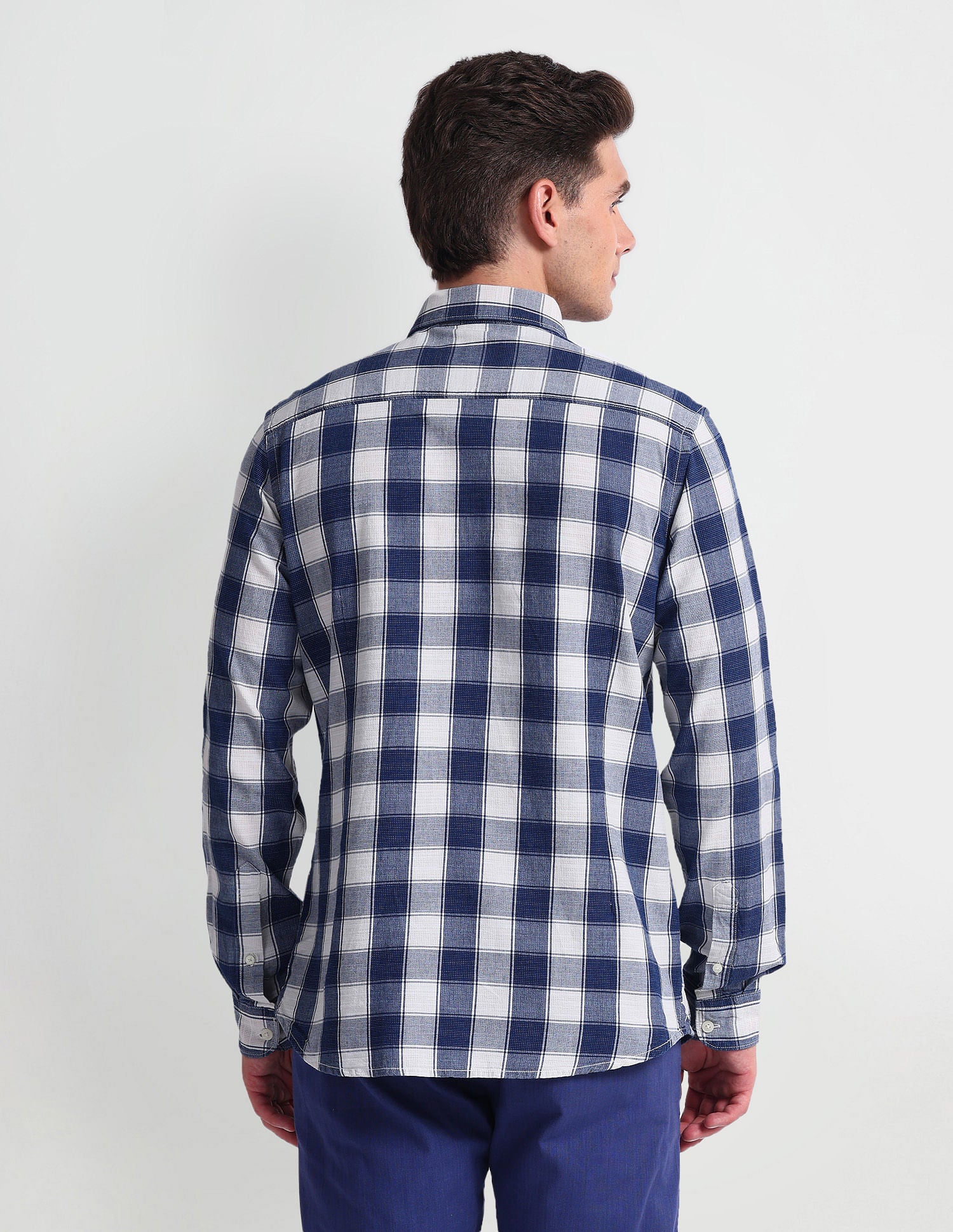 Buffalo Check Slim Fit Shirt Indigo - U.S. Polo Assn. India | Large