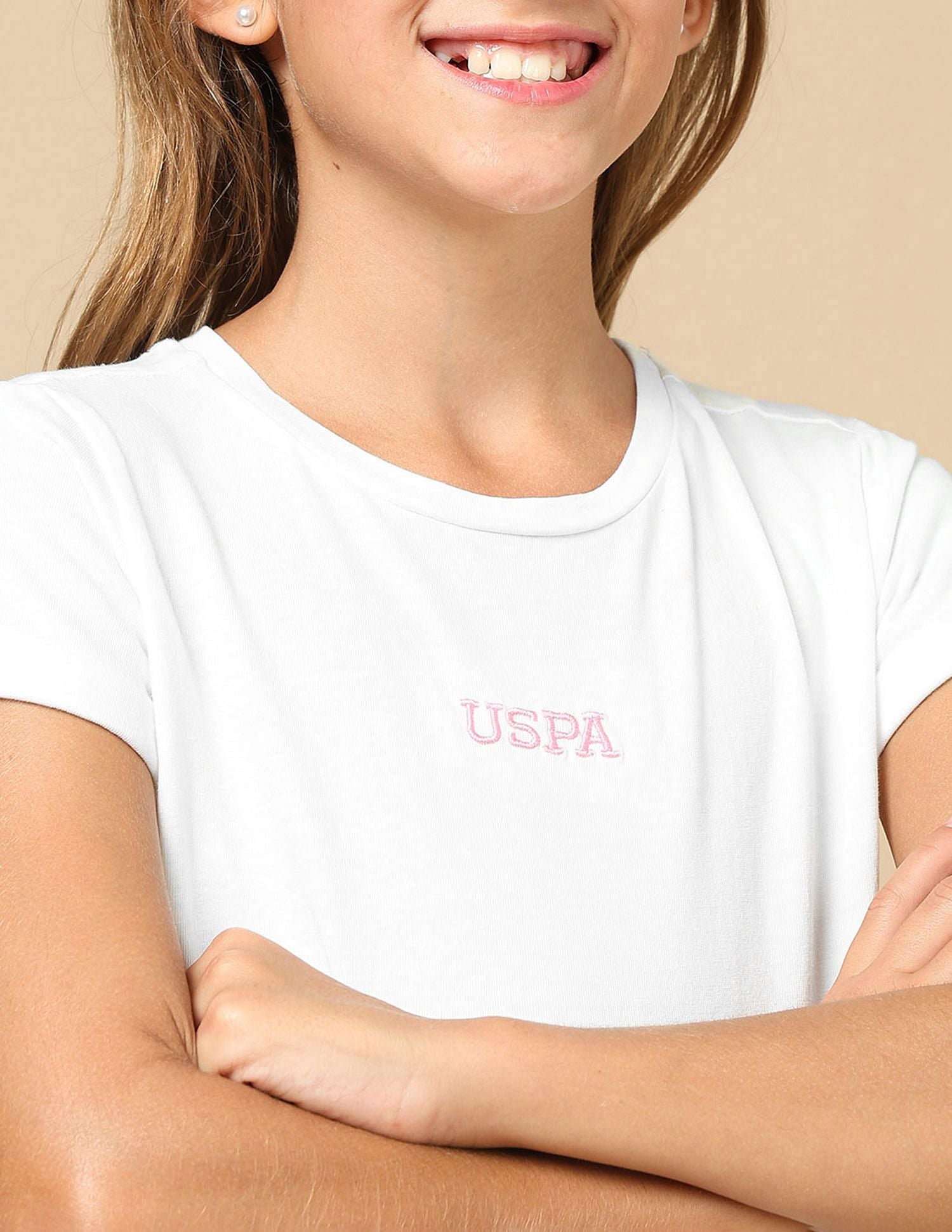 Girls Regular Fit T-Shirt White - U.S. POLO ASSN. | Large