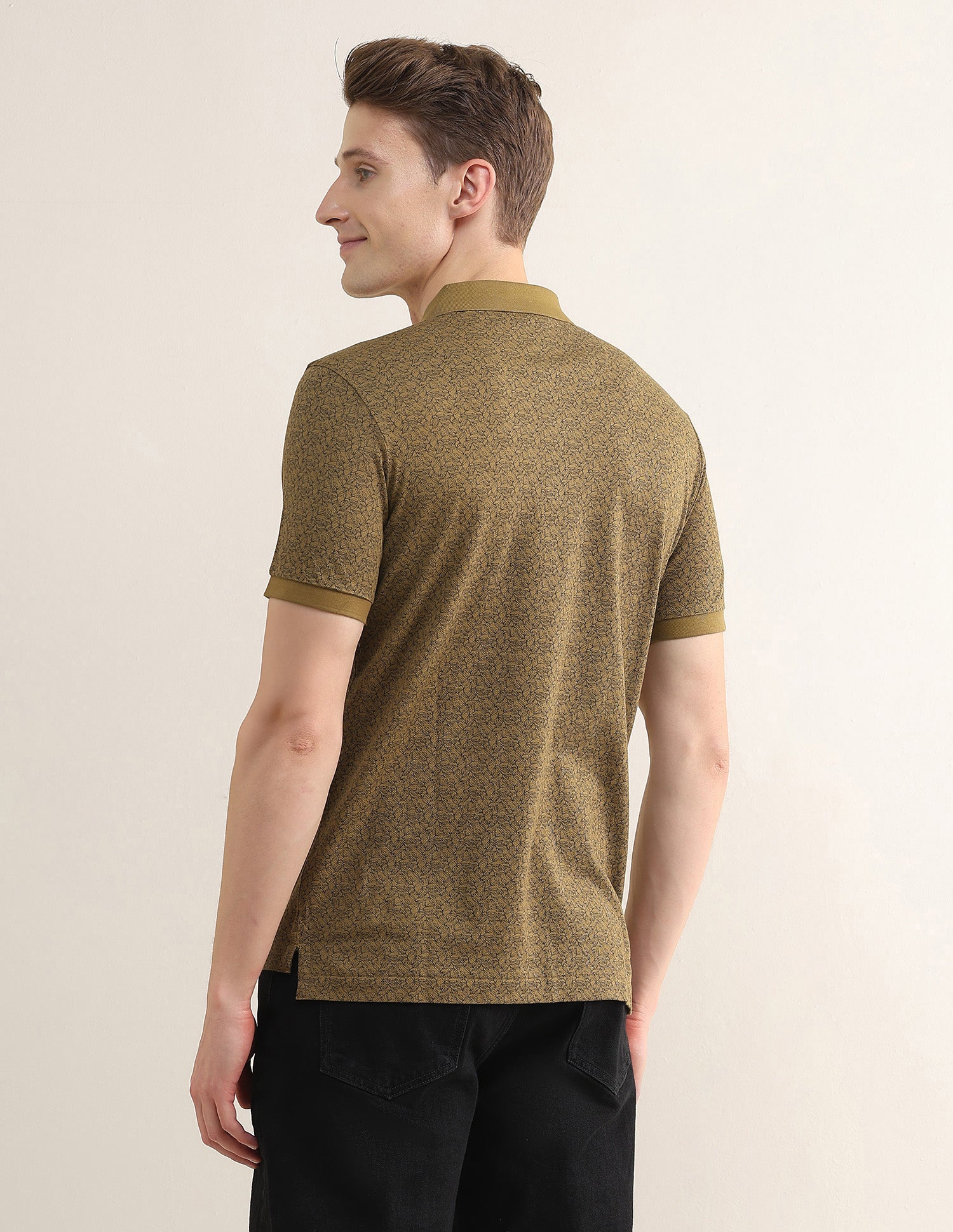 Tropical Printed Slim Fit Polo Shirt Olive - U.S. Polo Assn. India | Large