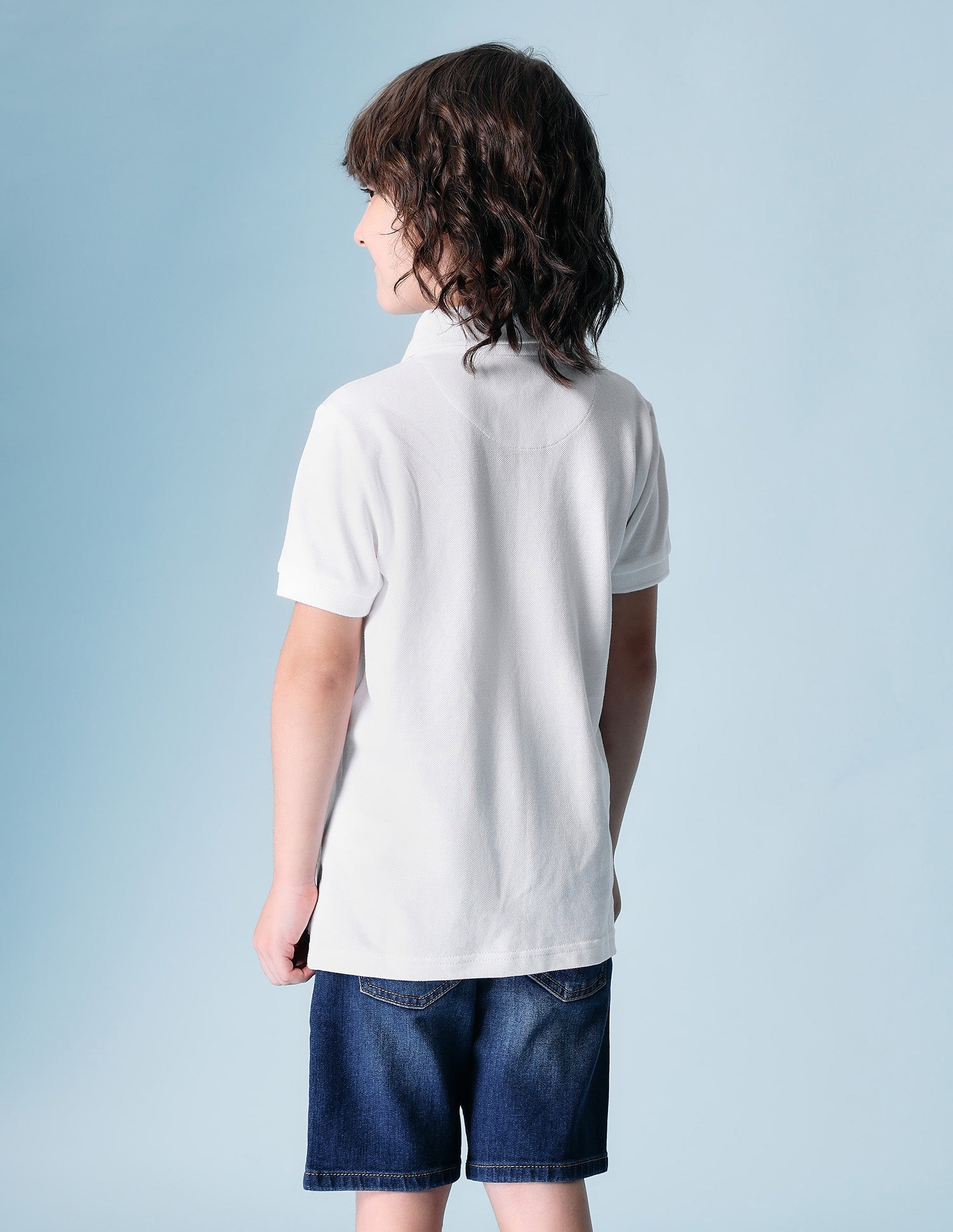 Boys Brand Printed Pure Cotton Polo Shirt White - U.S. POLO ASSN. | Large