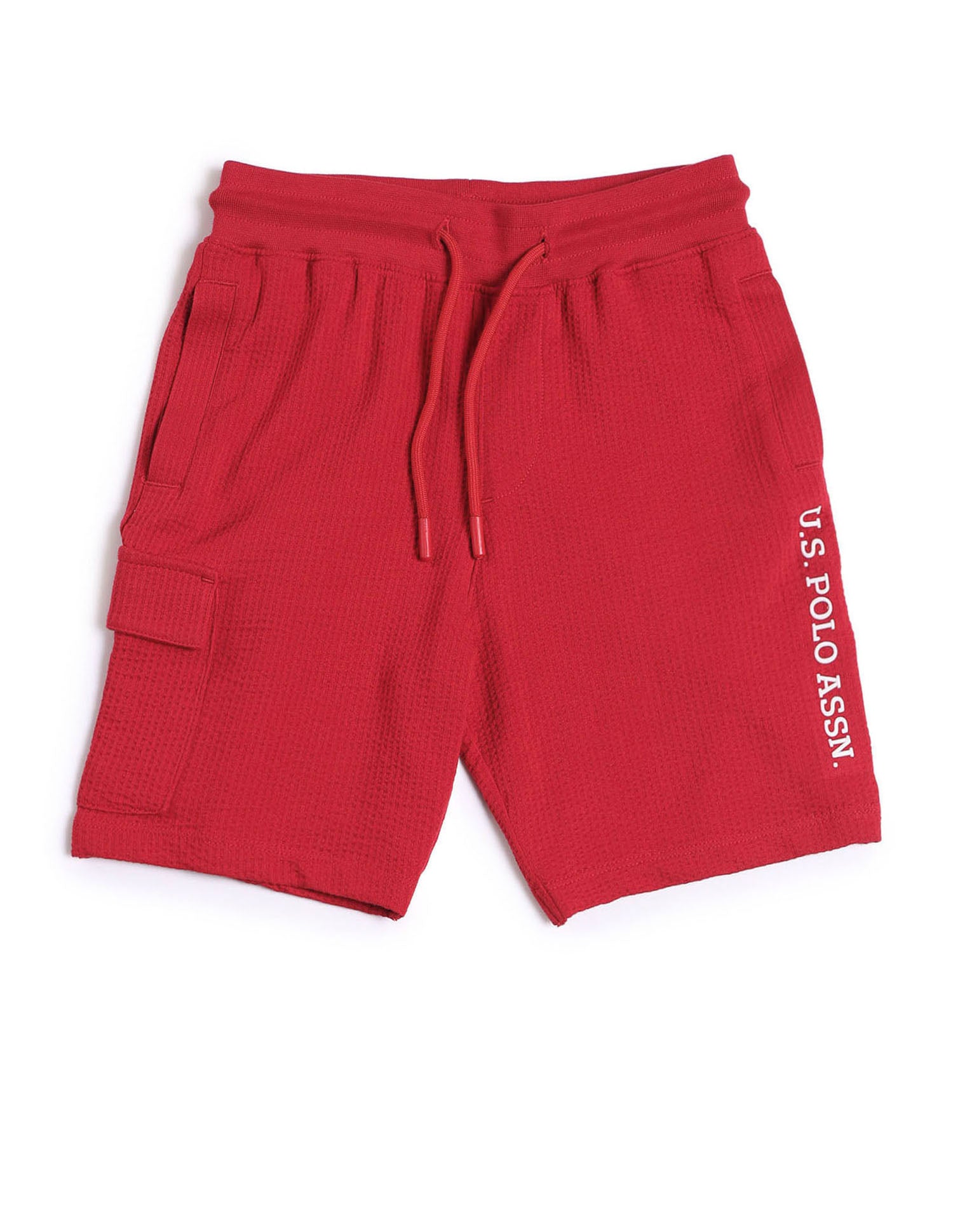 Boys Textured Shorts Medium Red - U.S. POLO ASSN. | Large