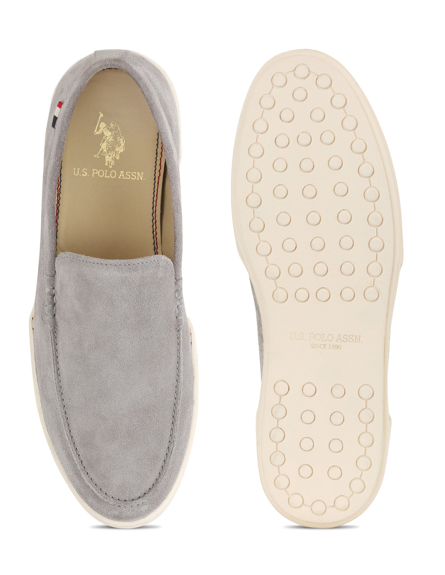 Men Fend Leather Loafers Grey - U.S. POLO ASSN. | Large
