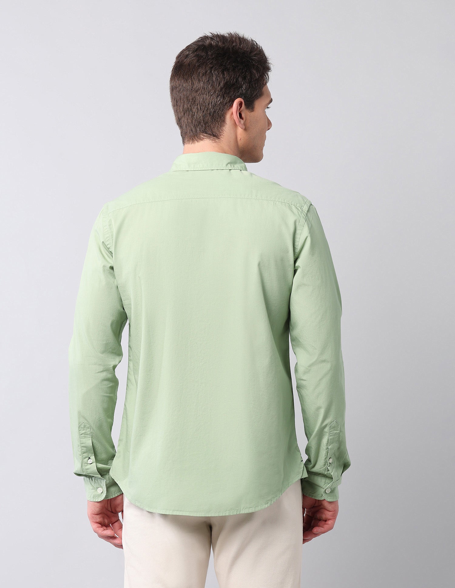 Pure Cotton Regular Fit Shirt Light Green - U.S. Polo Assn. India | Large