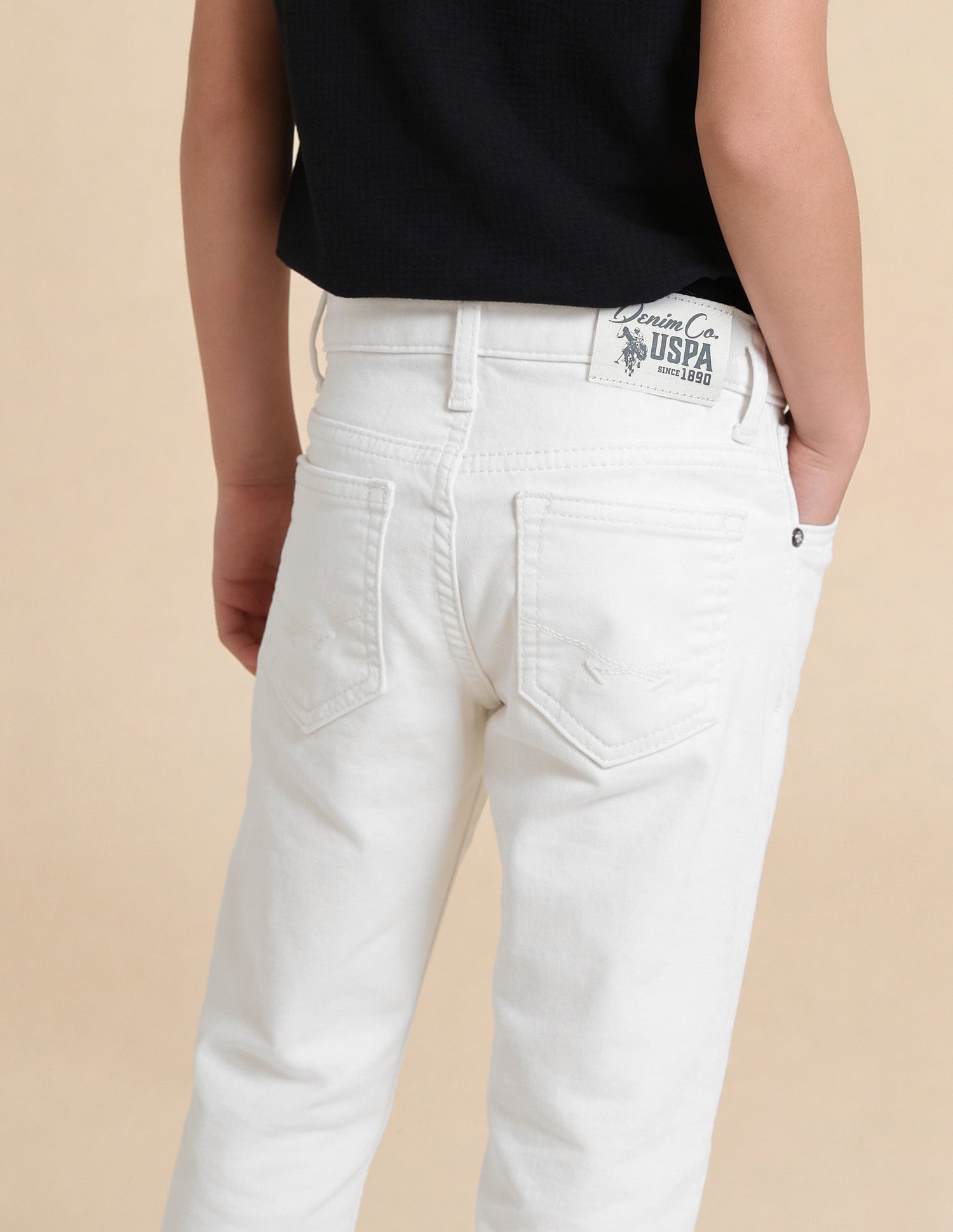 Mid Rise Relaxed Fit Jeans White - U.S. Polo Assn. India | Large
