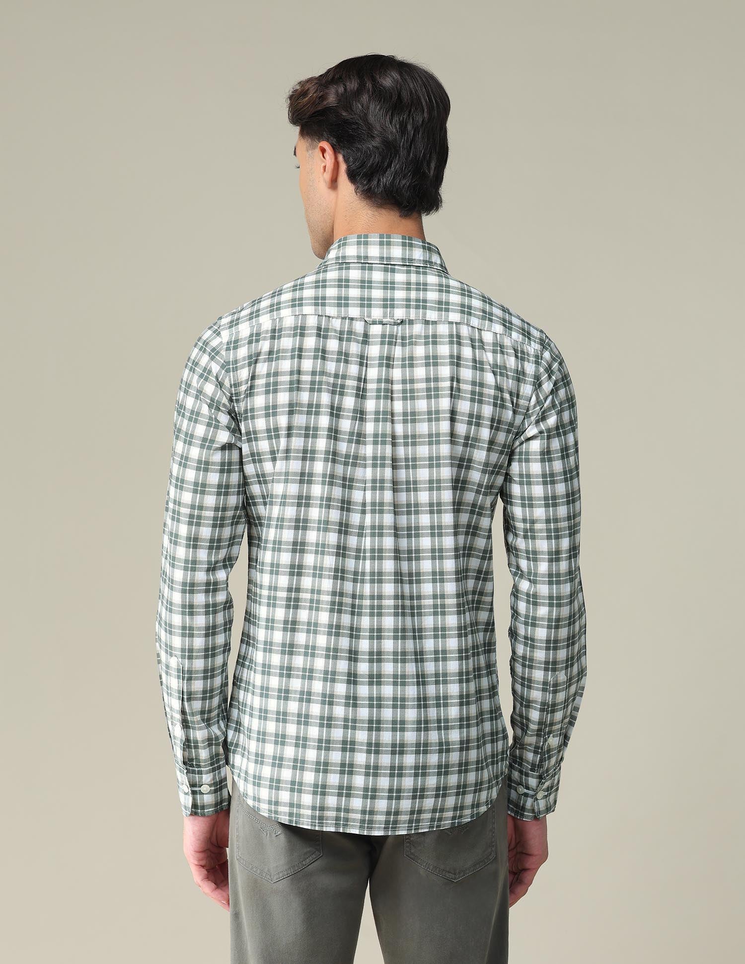 Pure Cotton Tartan Check Shirt Olive - U.S. POLO ASSN. | Large