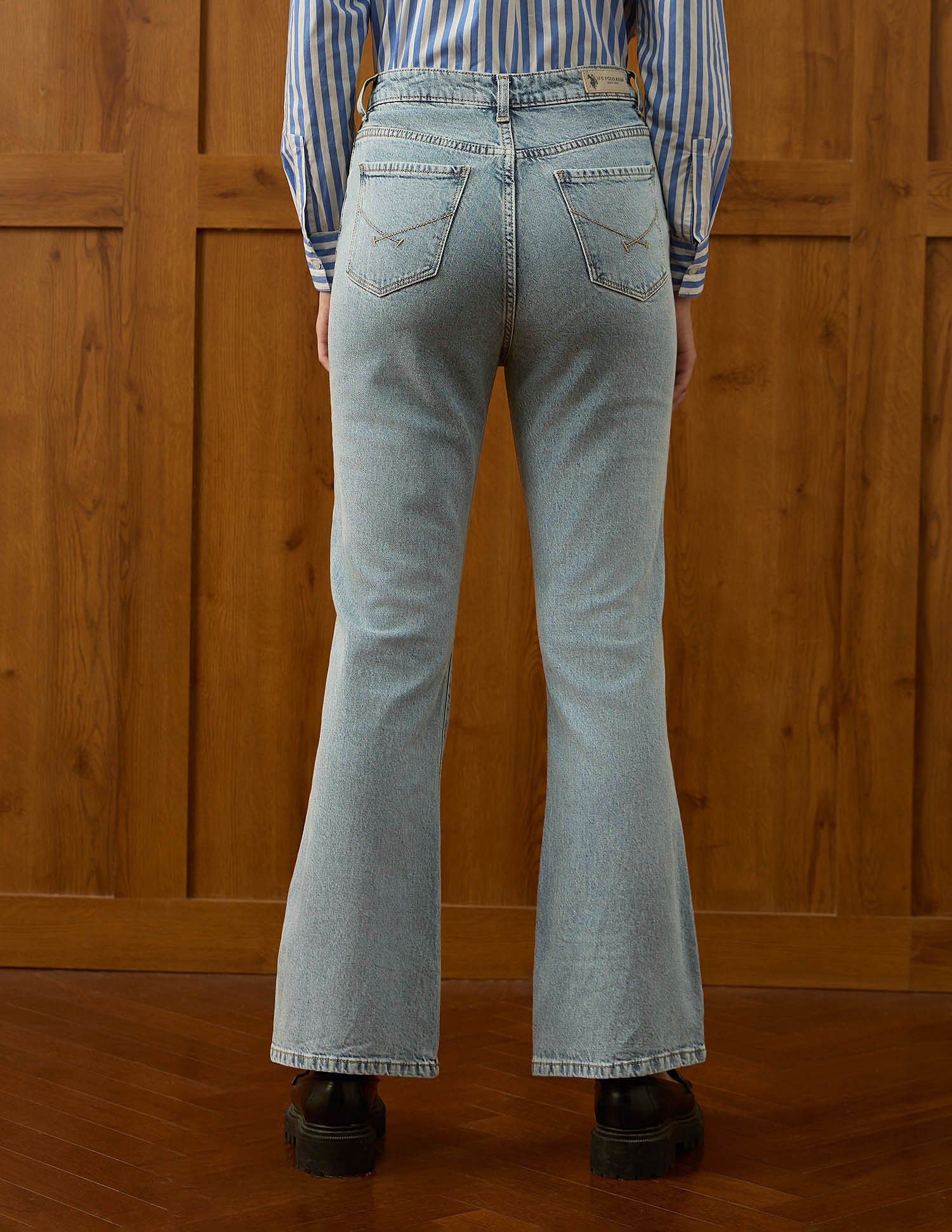 High Rise Bootcut Jeans Light Blue Tint - U.S. POLO ASSN. | Large