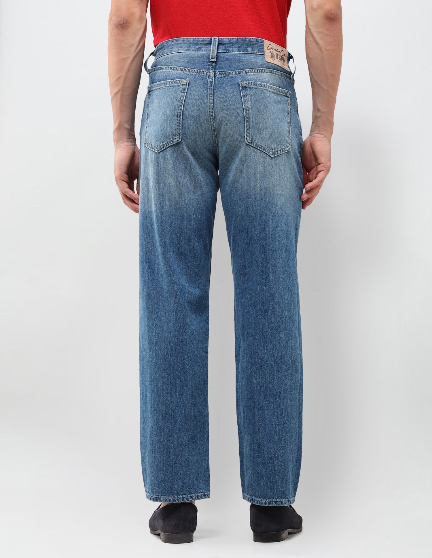 Shawn Relaxed Fit Blue Jeans Mid Blue - U.S. Polo Assn. India | Large