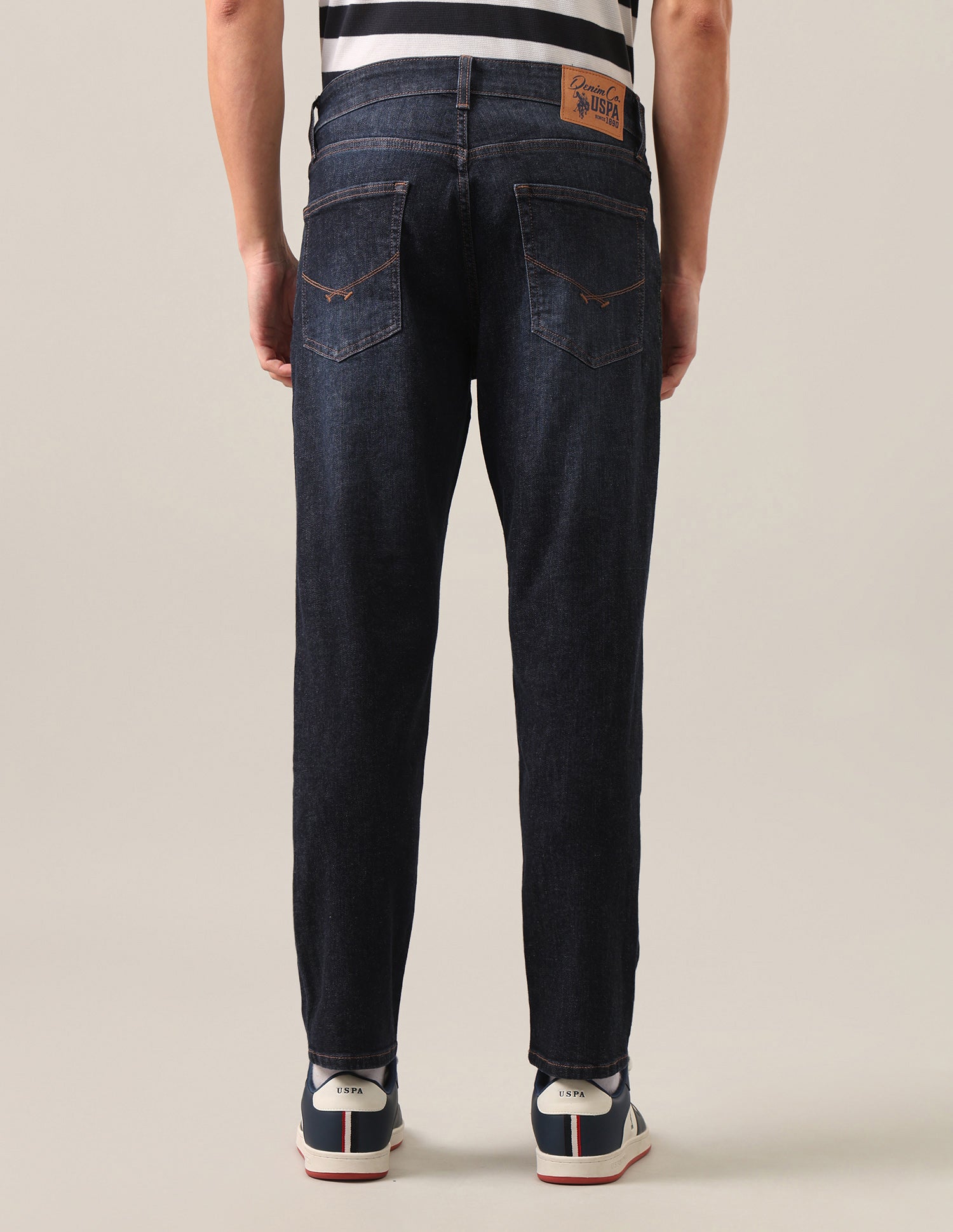 Cole Comfort Cropped Fit Blue Jeans Blue - U.S. Polo Assn. India | Large