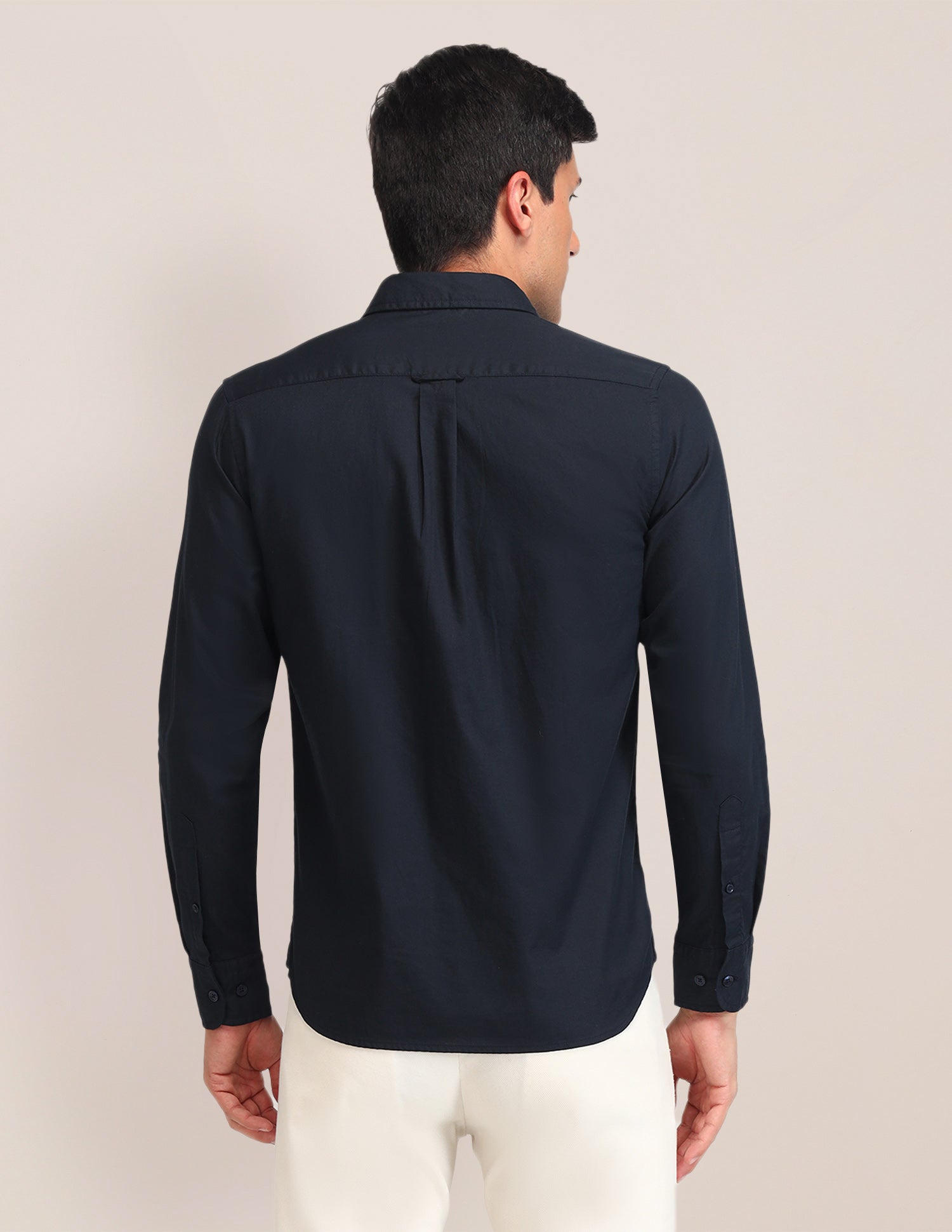 Slim Fit Solid Shirt Navy - U.S. Polo Assn. India | Large