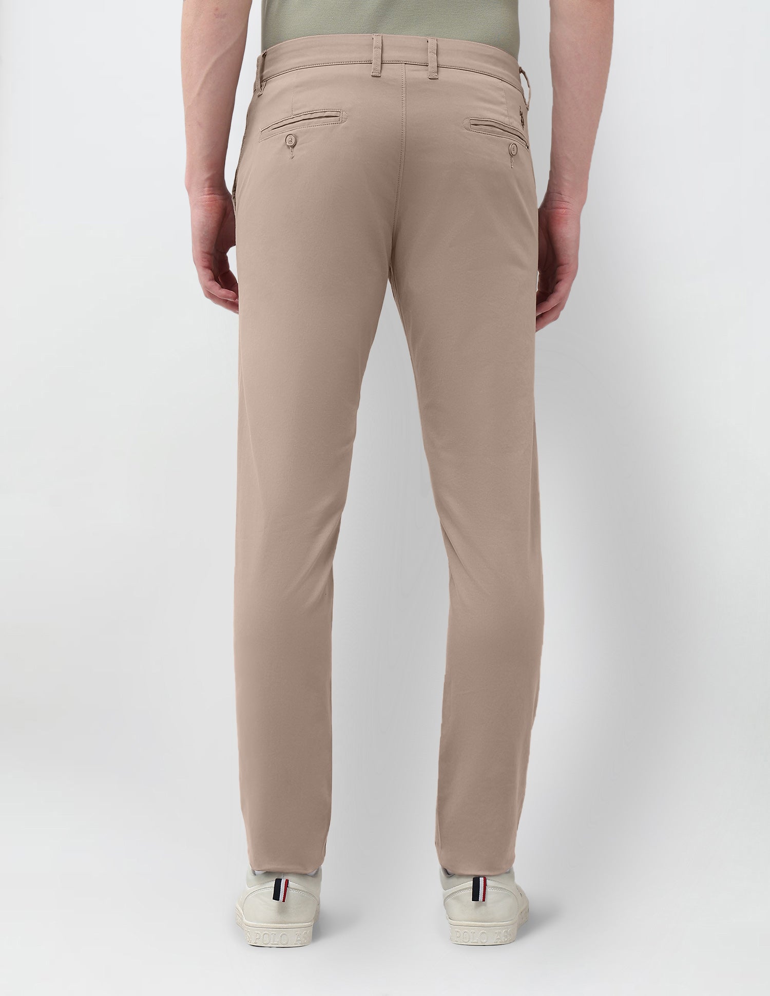 Denver Slim Fit Satin Trousers Taupe Grey - U.S. Polo Assn. India | Large