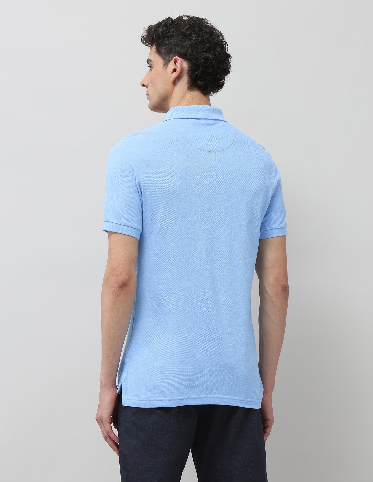 Diagonal Striped Slim Fit Polo Shirt Light Blue - U.S. Polo Assn. India | Large