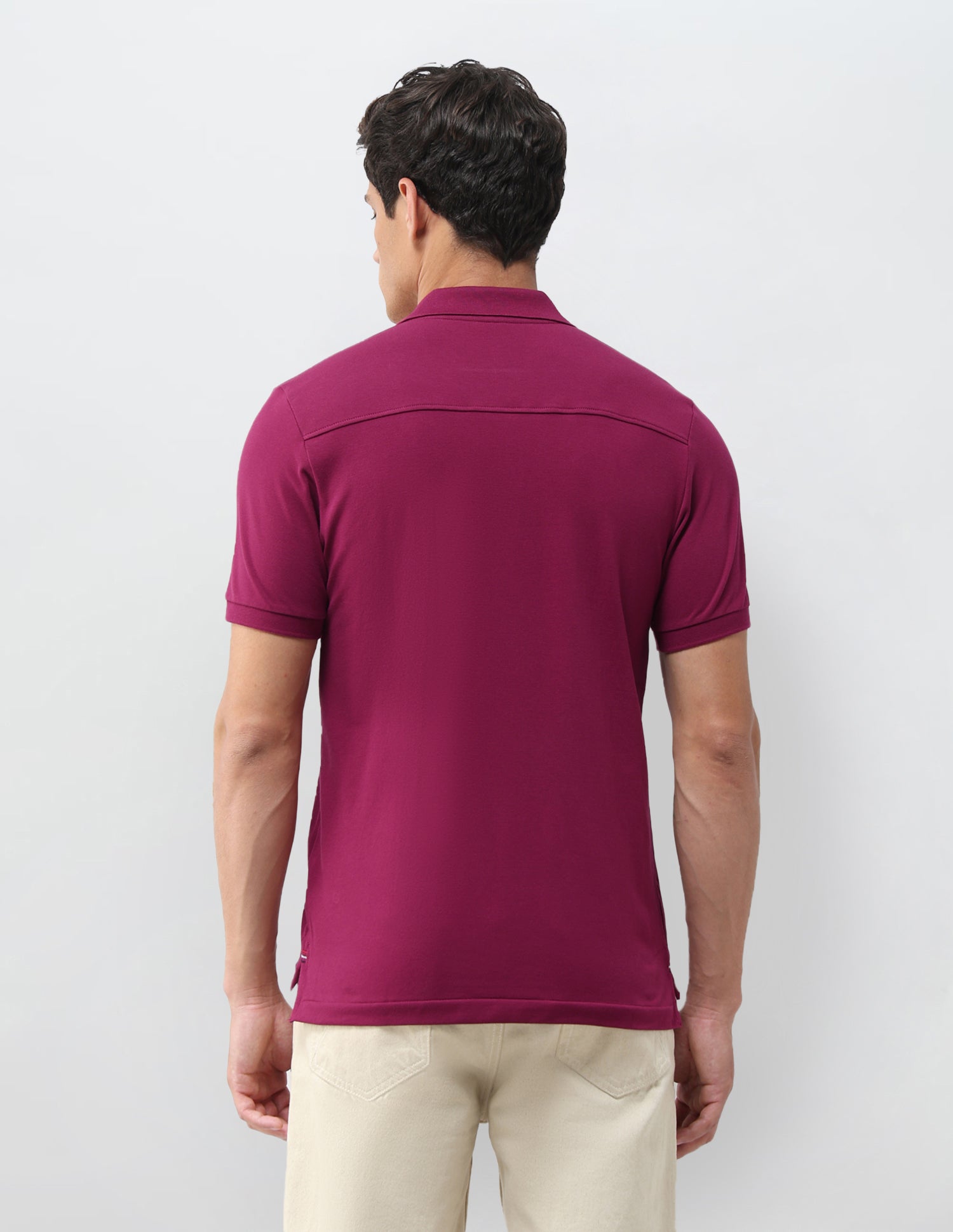 Solid Slim Fit Polo Shirt Dark Pink - U.S. Polo Assn. India | Large