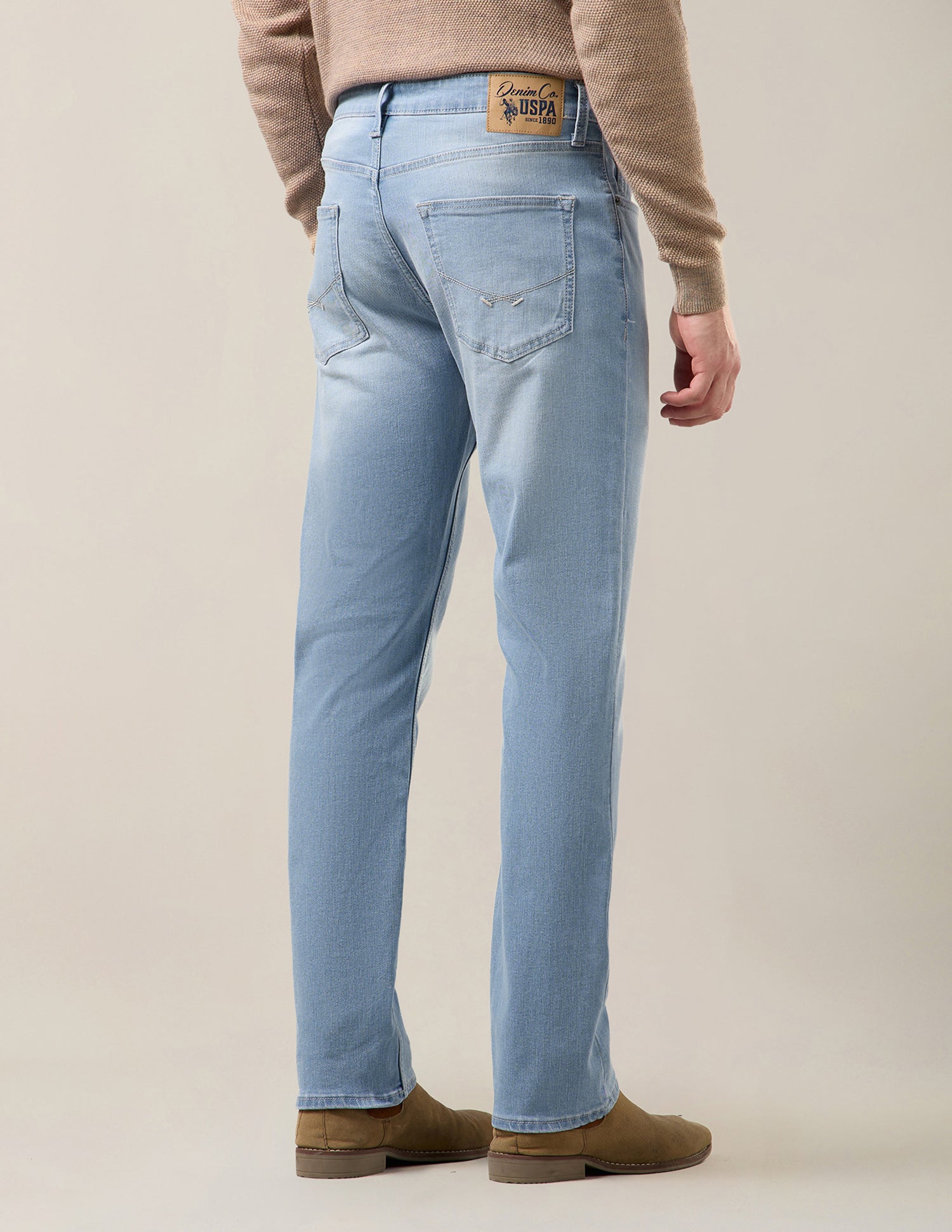 Harold Slim Straight Fit Blue Jeans Light Indigo - U.S. Polo Assn. India | Large