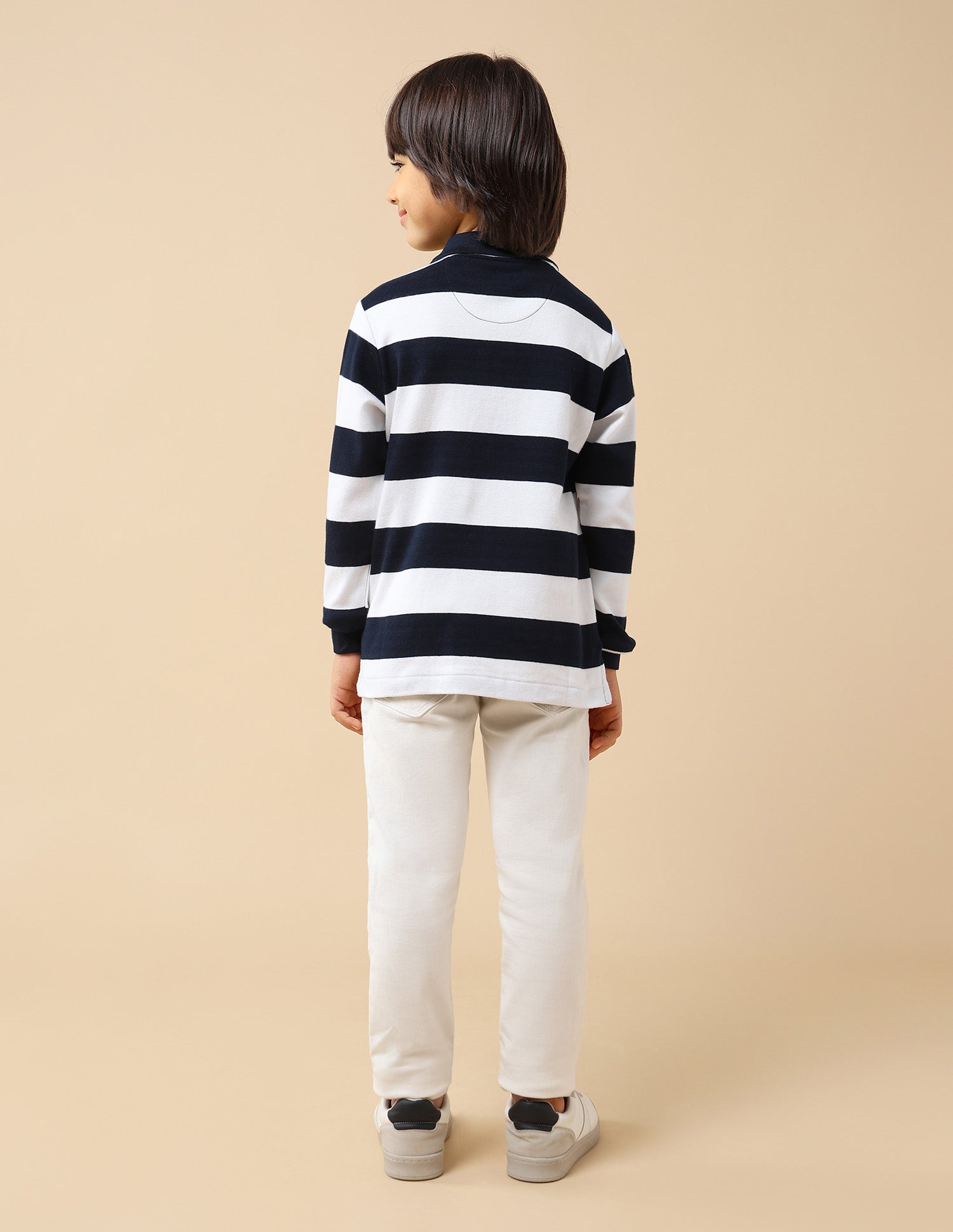 Boys Horizontal Striped Regular Fit Polo Shirt Navy - U.S. POLO ASSN. | Large