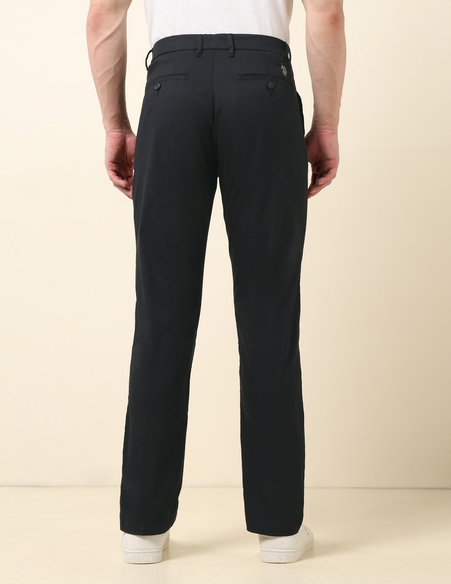 Satin Riley Straight Fit Trousers Black - U.S. Polo Assn. India | Large