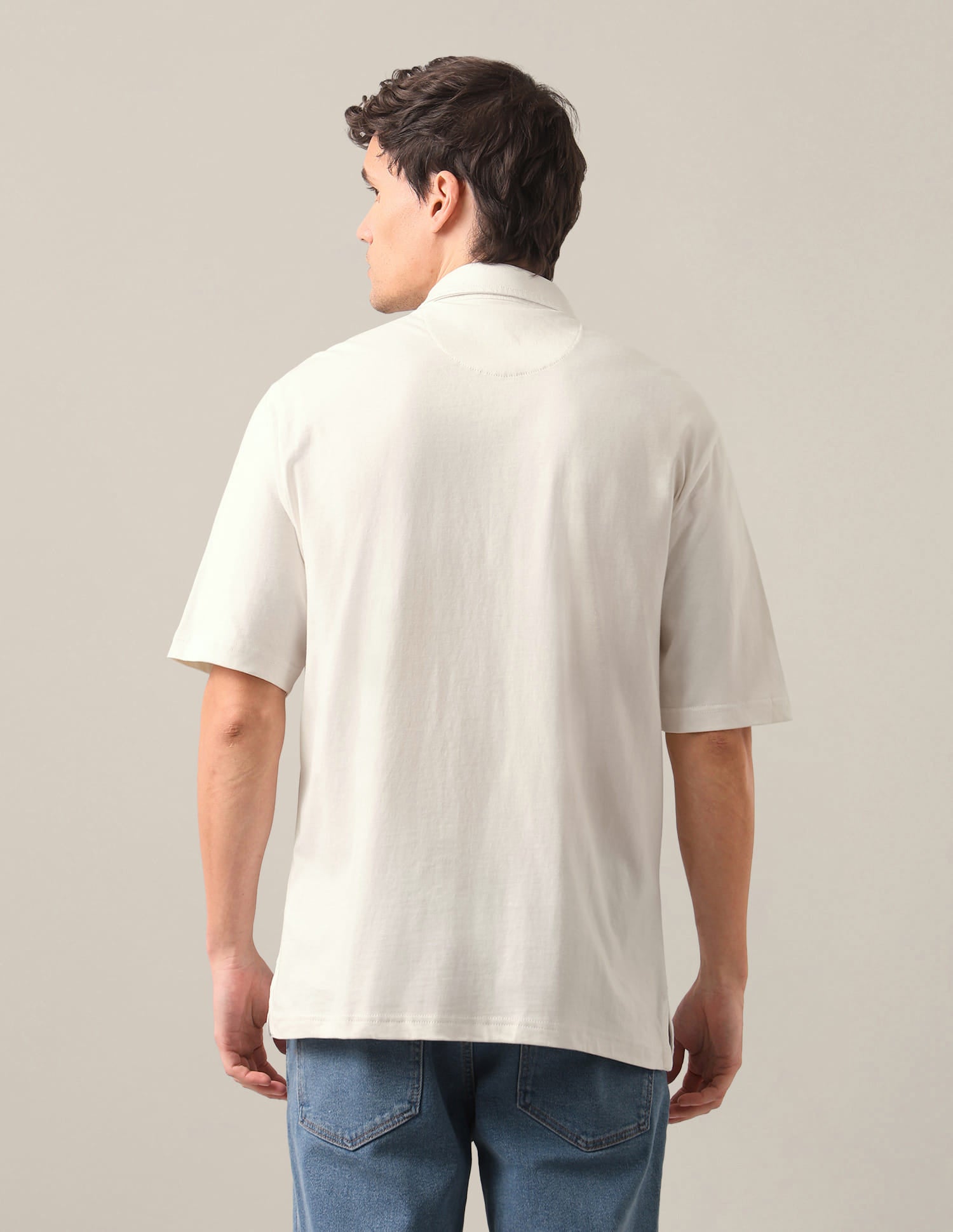Graphic Brand Printed Slim Fit Polo Shirt White - U.S. Polo Assn. India | Large