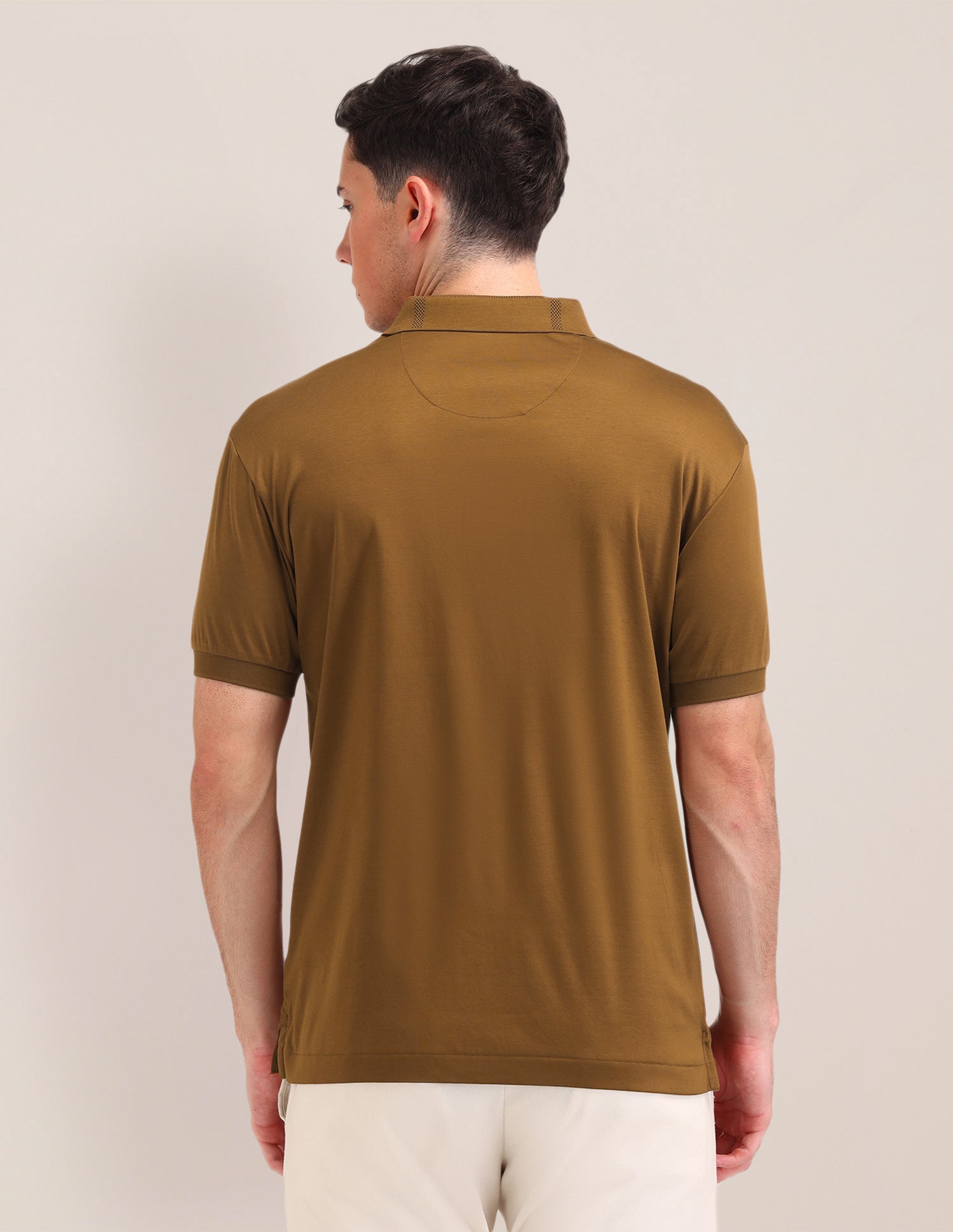Slim Fit Cotton Polo Shirt Gold - U.S. Polo Assn. India | Large