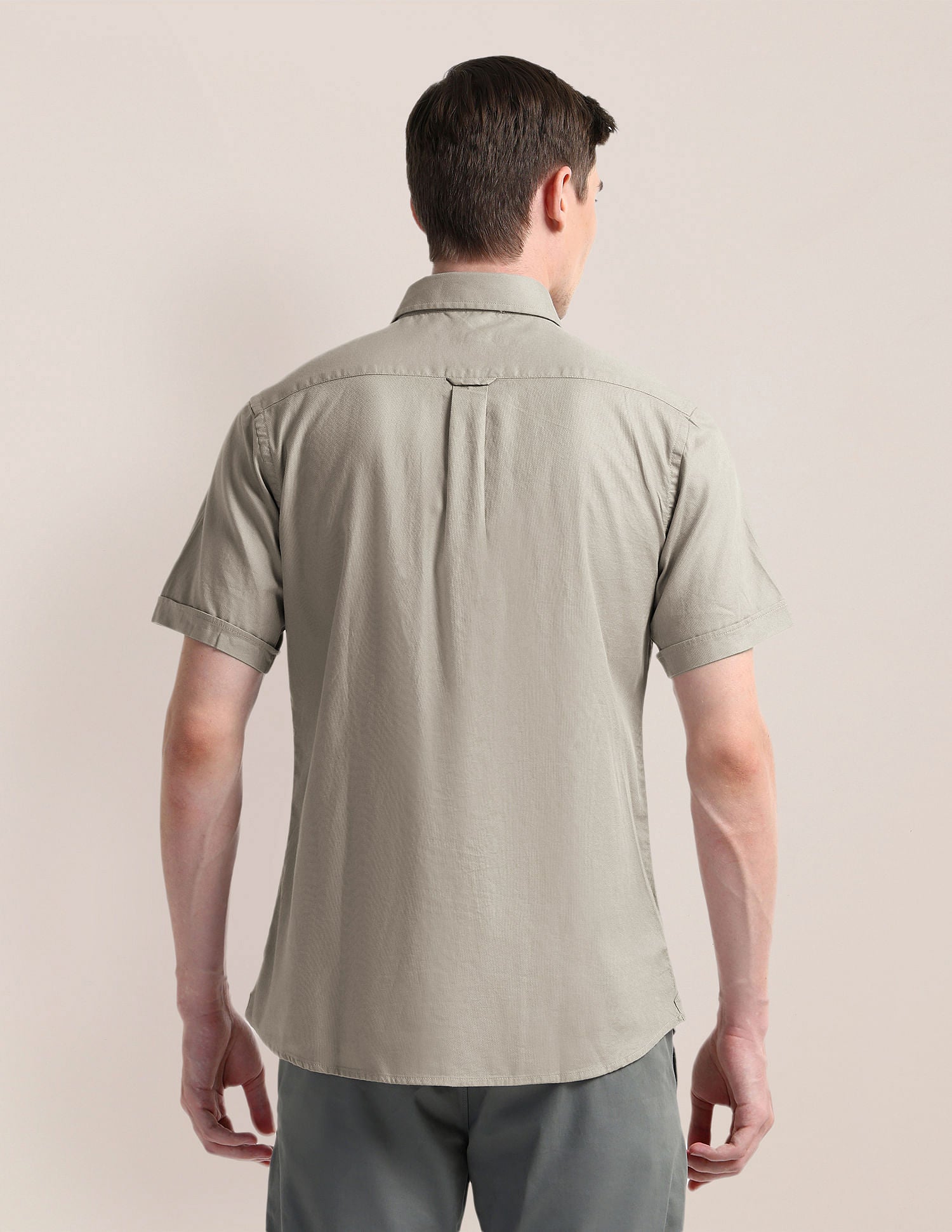 Tailored Fit Premium Cotton Shirt Grey - U.S. Polo Assn. India | Large