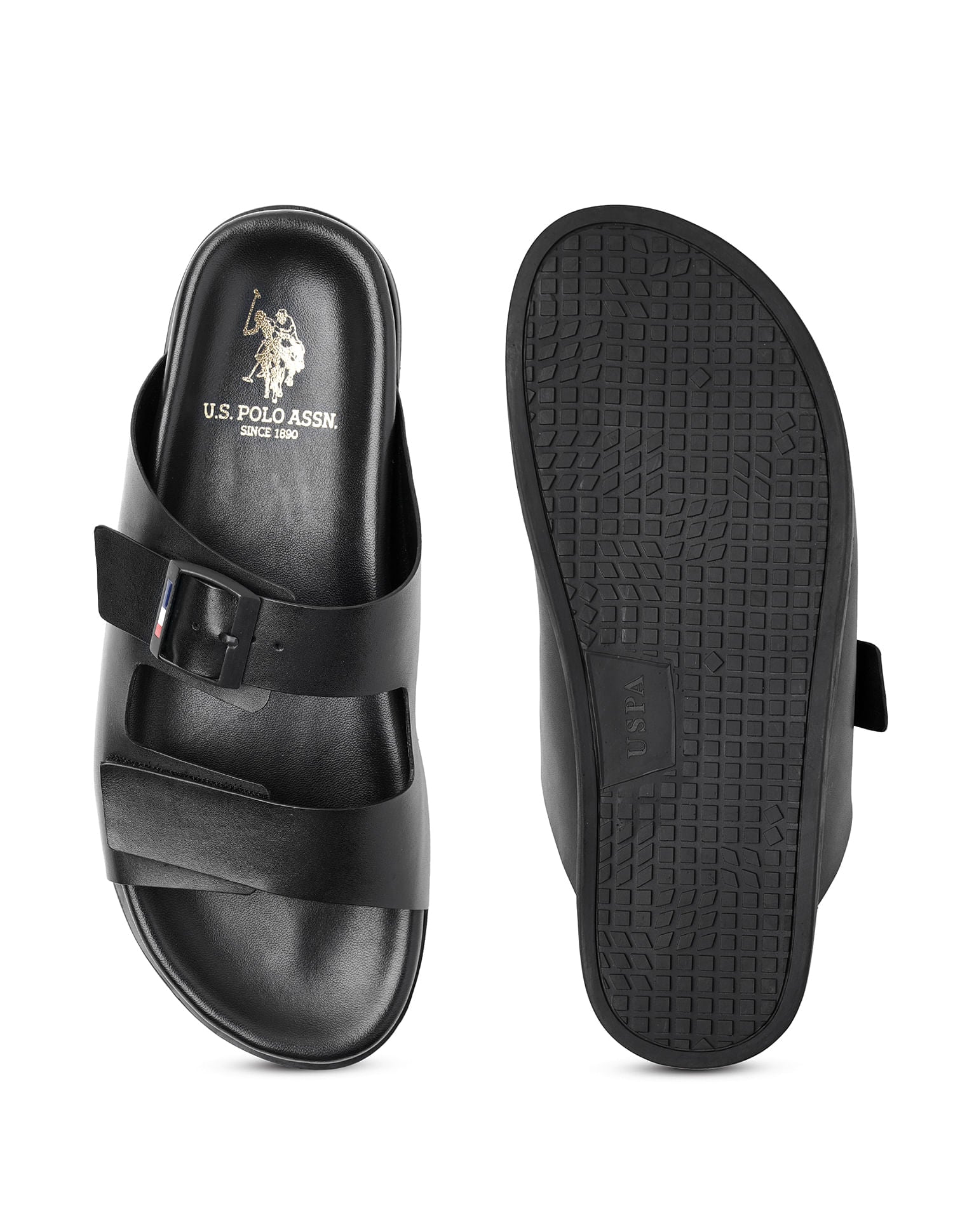Buckle Strap Kepa Sandals Black - U.S. Polo Assn. India | Large