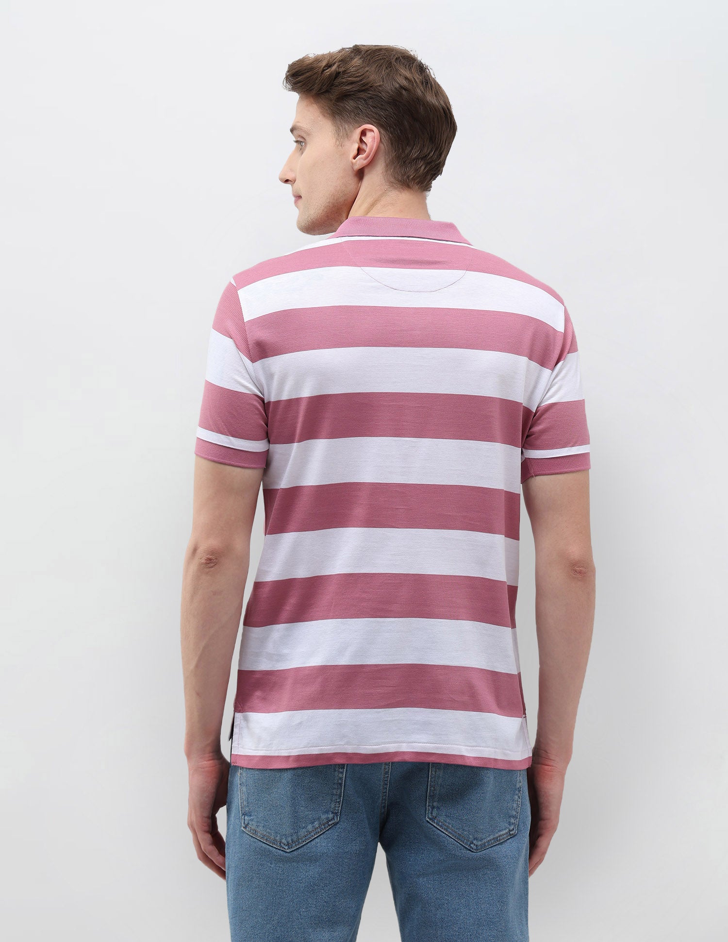 Horizontal Striped Slim Fit Polo Shirt Pink - U.S. POLO ASSN. | Large