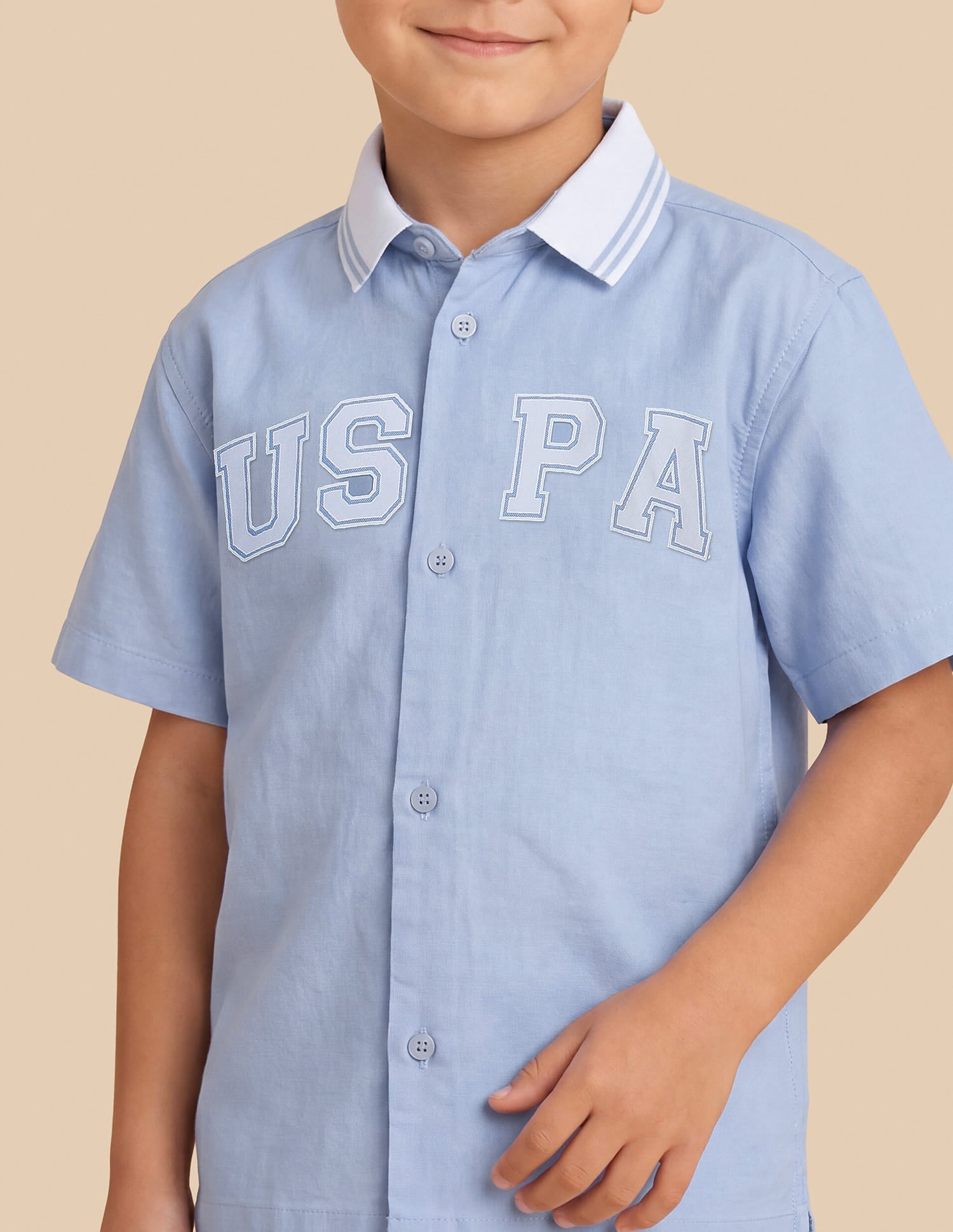 Graphic Printed Regular Fit Shirt Light Blue - U.S. Polo Assn. India | Large