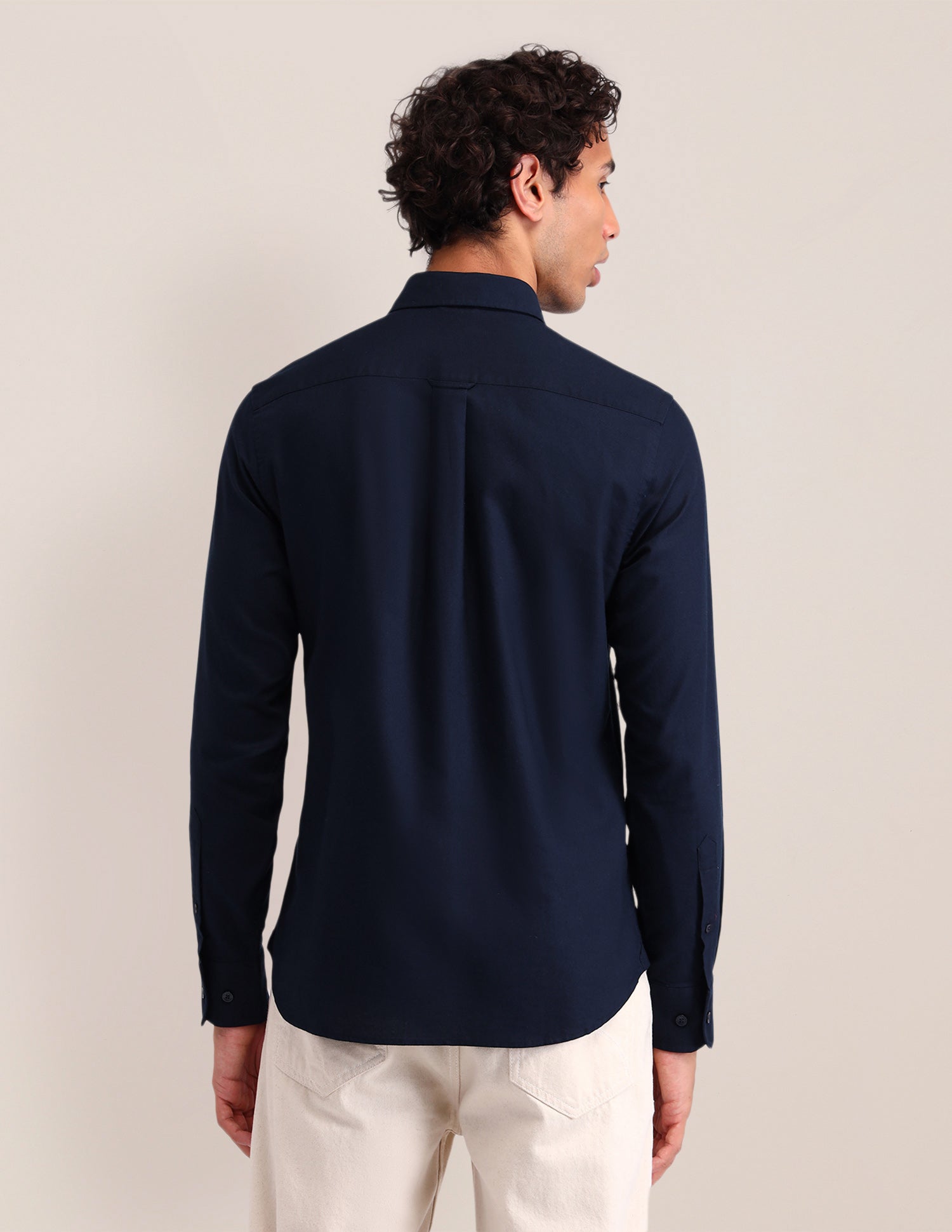 Solid Cotton Shirt Navy - U.S. POLO ASSN. | Large