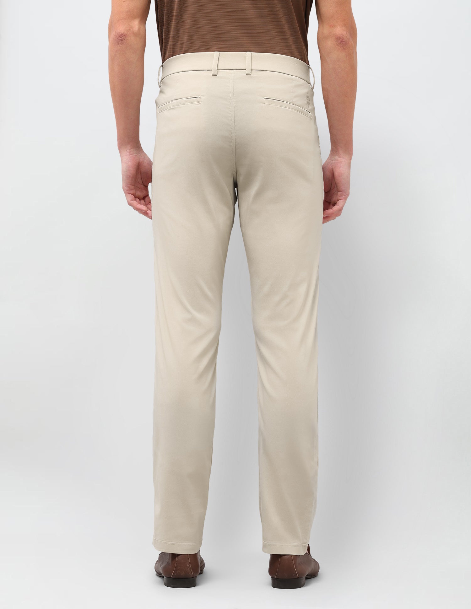 Satin Denver Slim Fit Trousers Beige - U.S. Polo Assn. India | Large