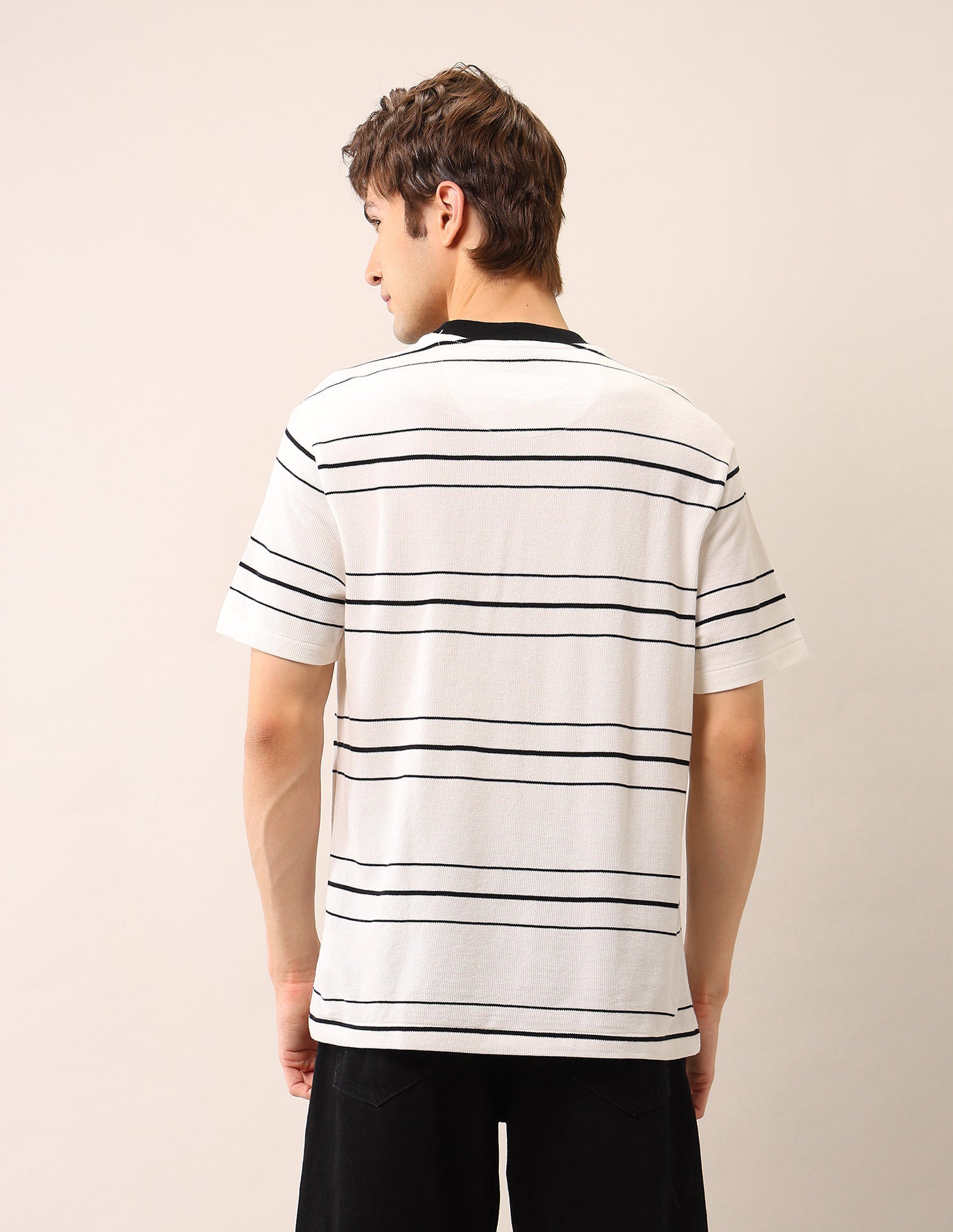 Relaxed Fit Pure Cotton T-Shirt Ivory - U.S. Polo Assn. India | Large