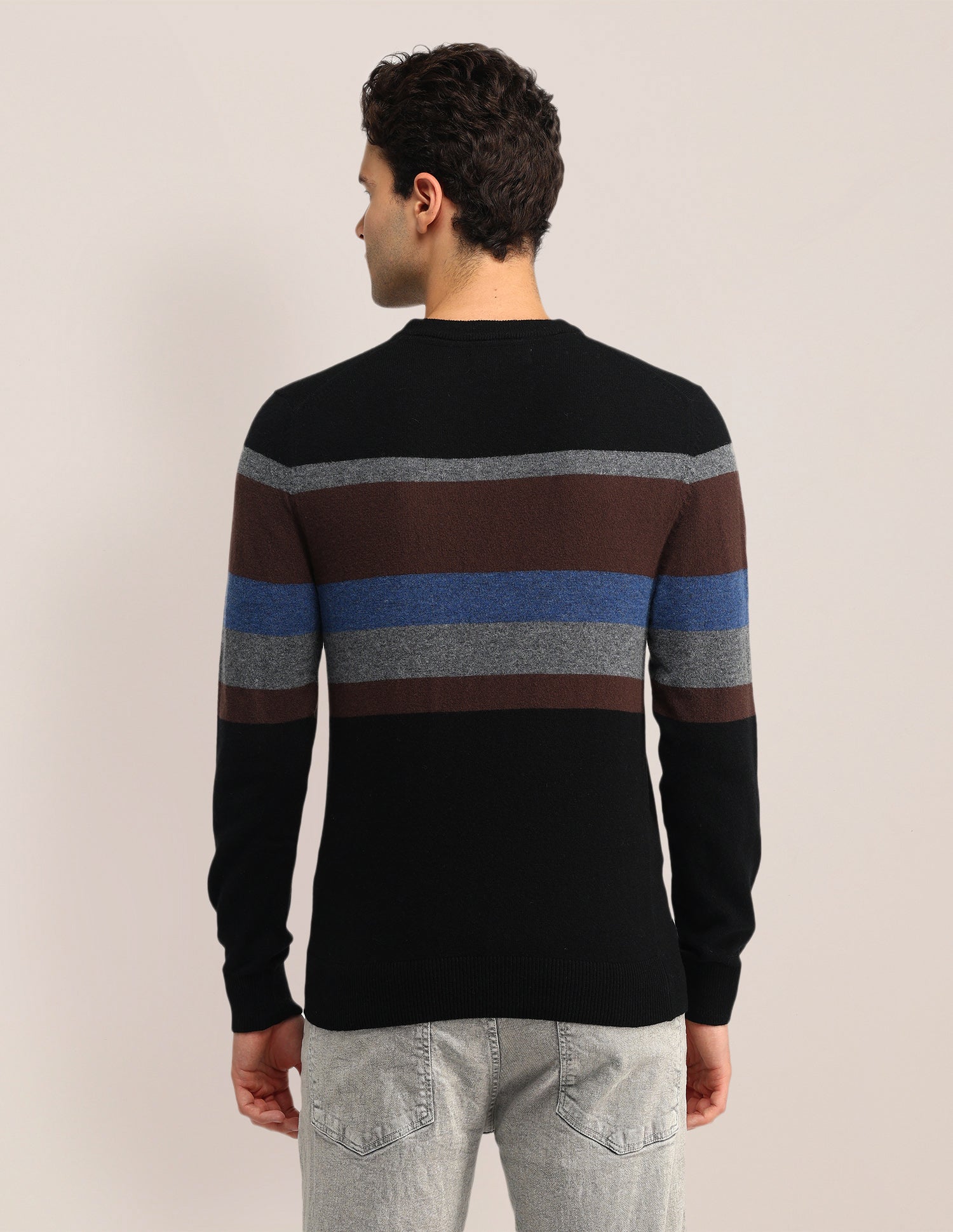 Horizontal Striped Regular Fit Sweater Grey - U.S. POLO ASSN. | Large