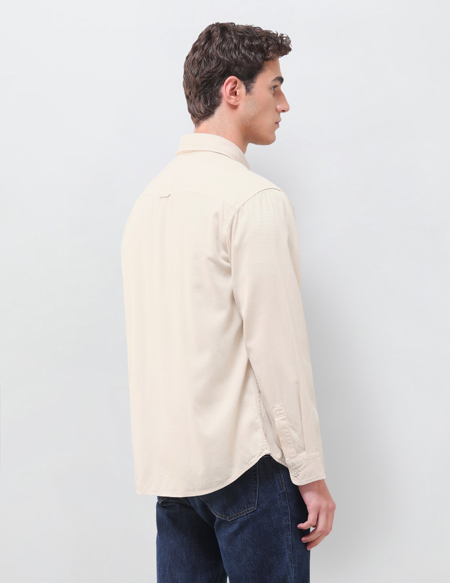 Twill Weave Comfort Fit Shirt Ecru - U.S. Polo Assn. India | Large